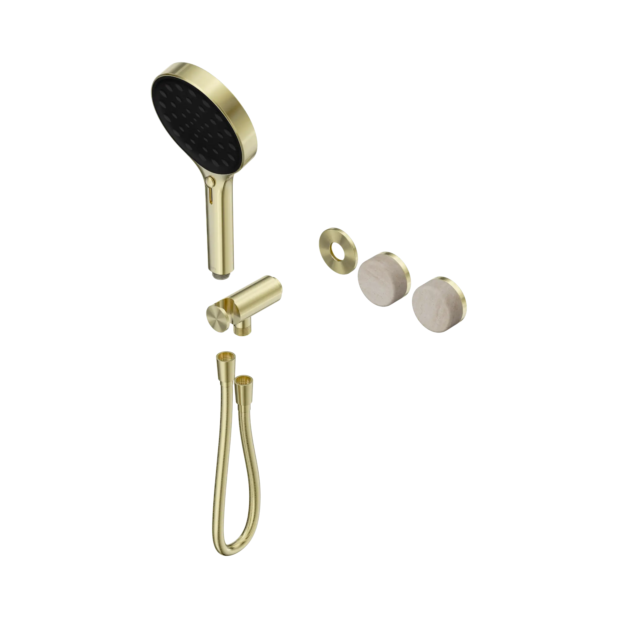 24 E099 BG Serenity Progressive Shower System With Rome Travertine Handle And Serenity Hand Shower Trim Kit Only Brushed Gold image 1