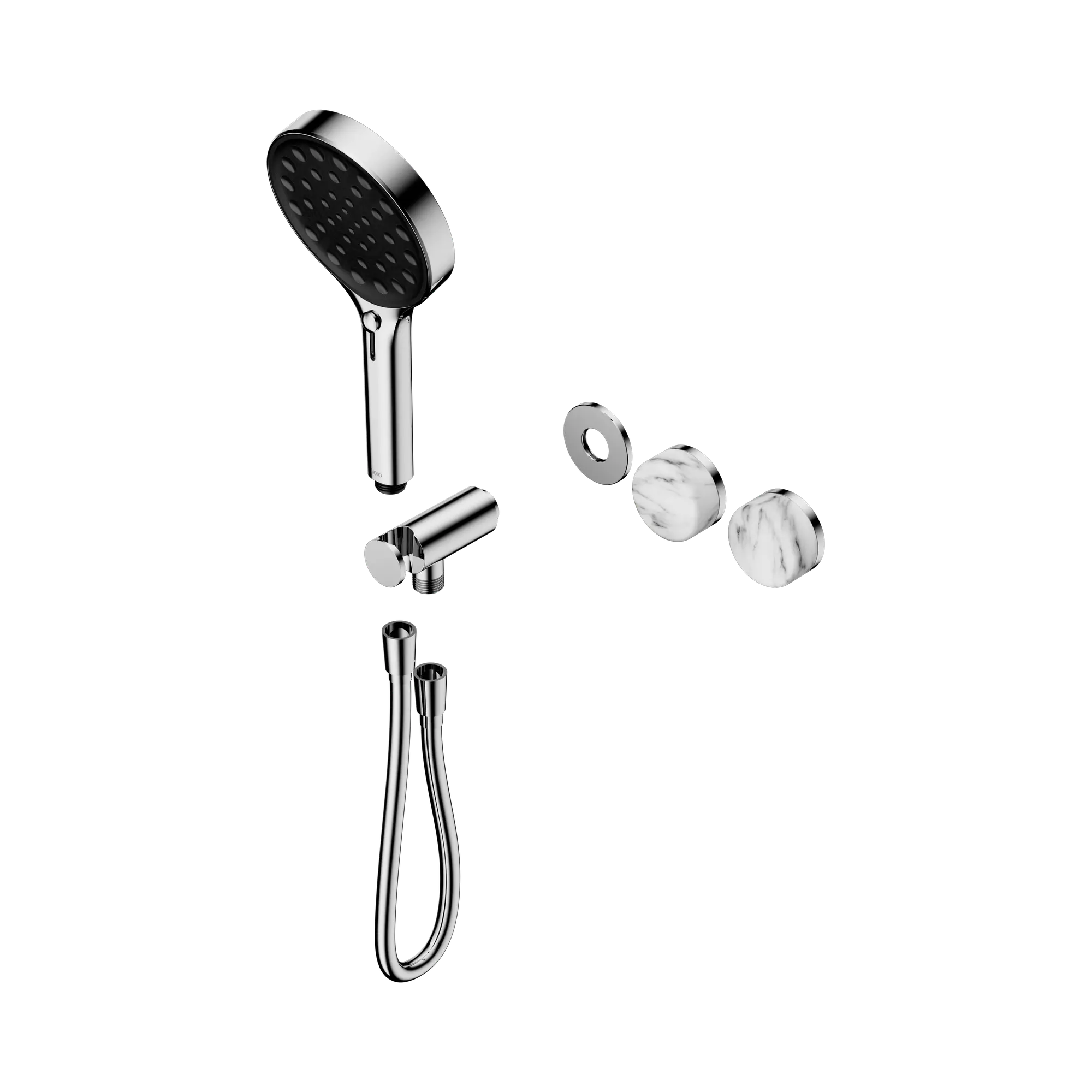 24 E100 CH Serenity Progressive Shower System With Arabescato Corchia Handle And Serenity Hand Shower Trim Kit Only Chrome image 1