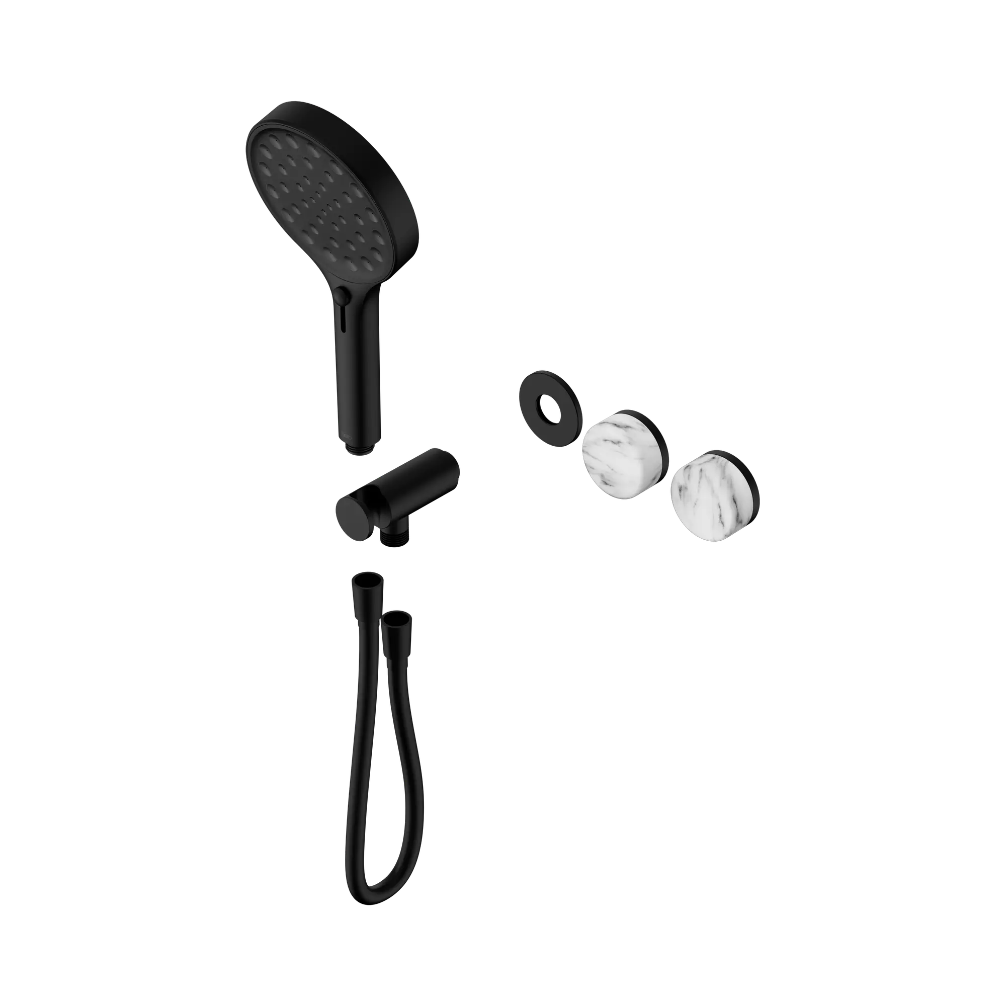 24 E100 MB Serenity Progressive Shower System With Arabescato Corchia Handle And Serenity Hand Shower Trim Kit Only Matte Black image 1