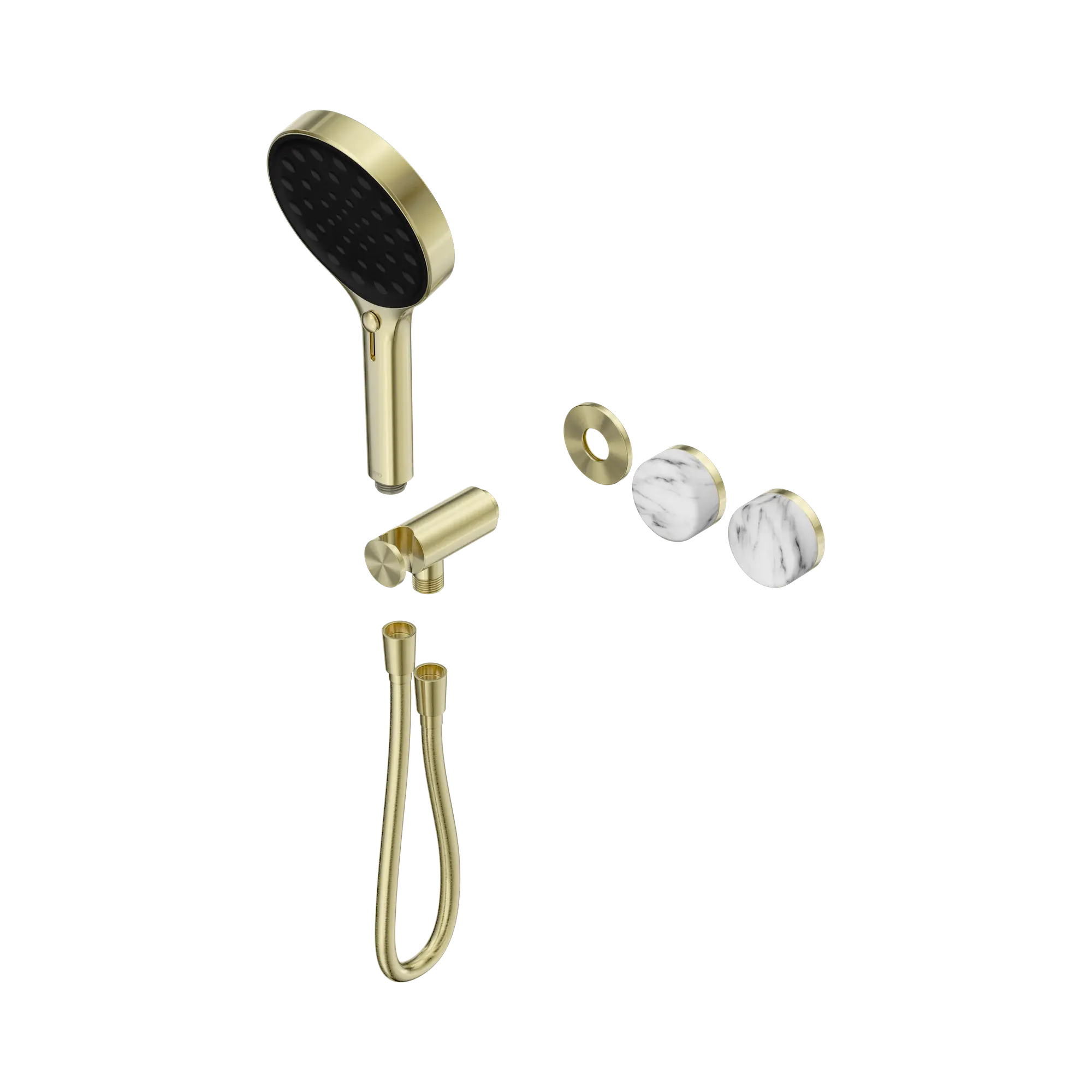 24 E100 BG Serenity Progressive Shower System With Arabescato Corchia Handle And Serenity Hand Shower Trim Kit Only Brushed Gold image 1