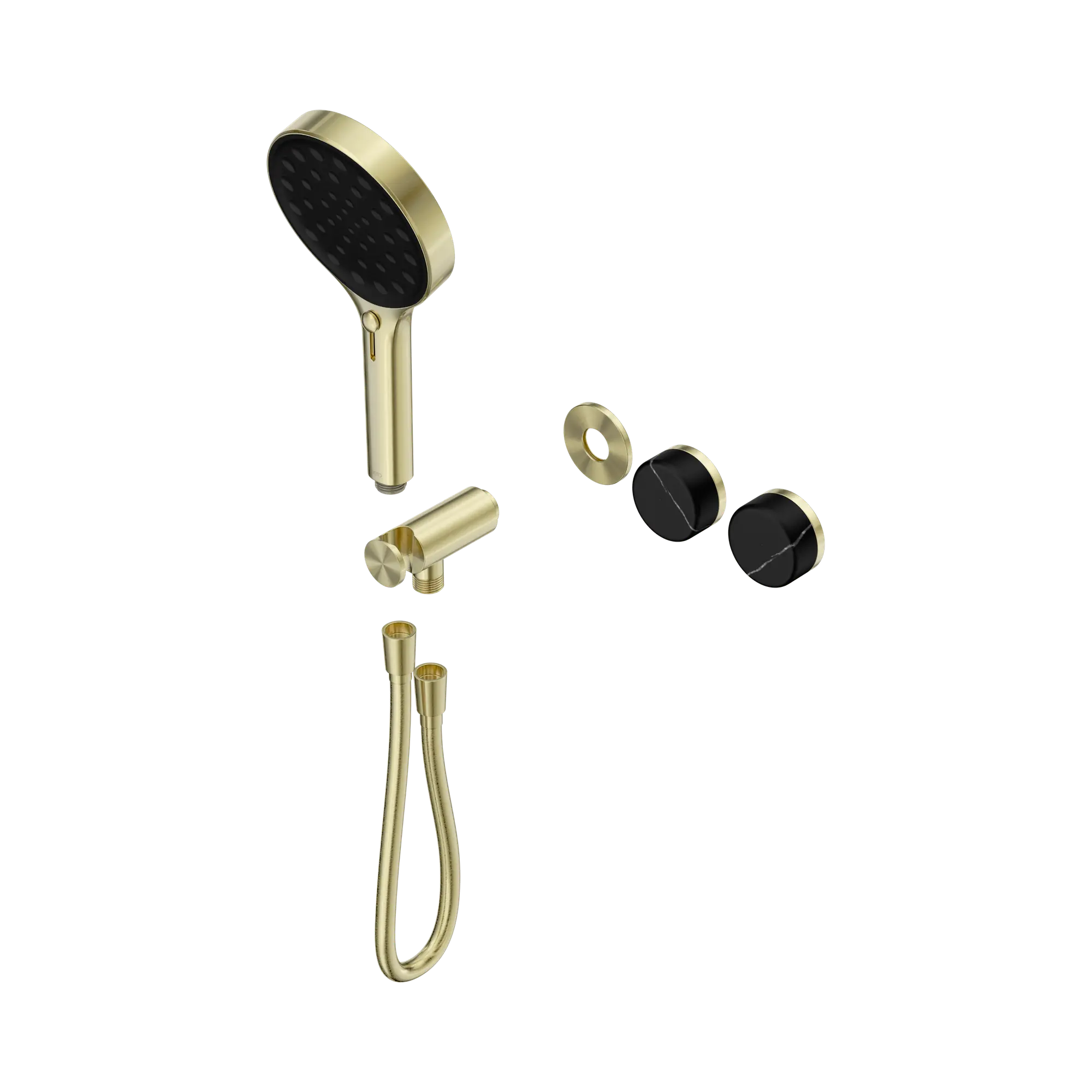 24 E124 BG Serenity Progressive Shower System With Marquina Black Handle And Serenity Hand Shower Trim Kit Only Brushed Gold image 1