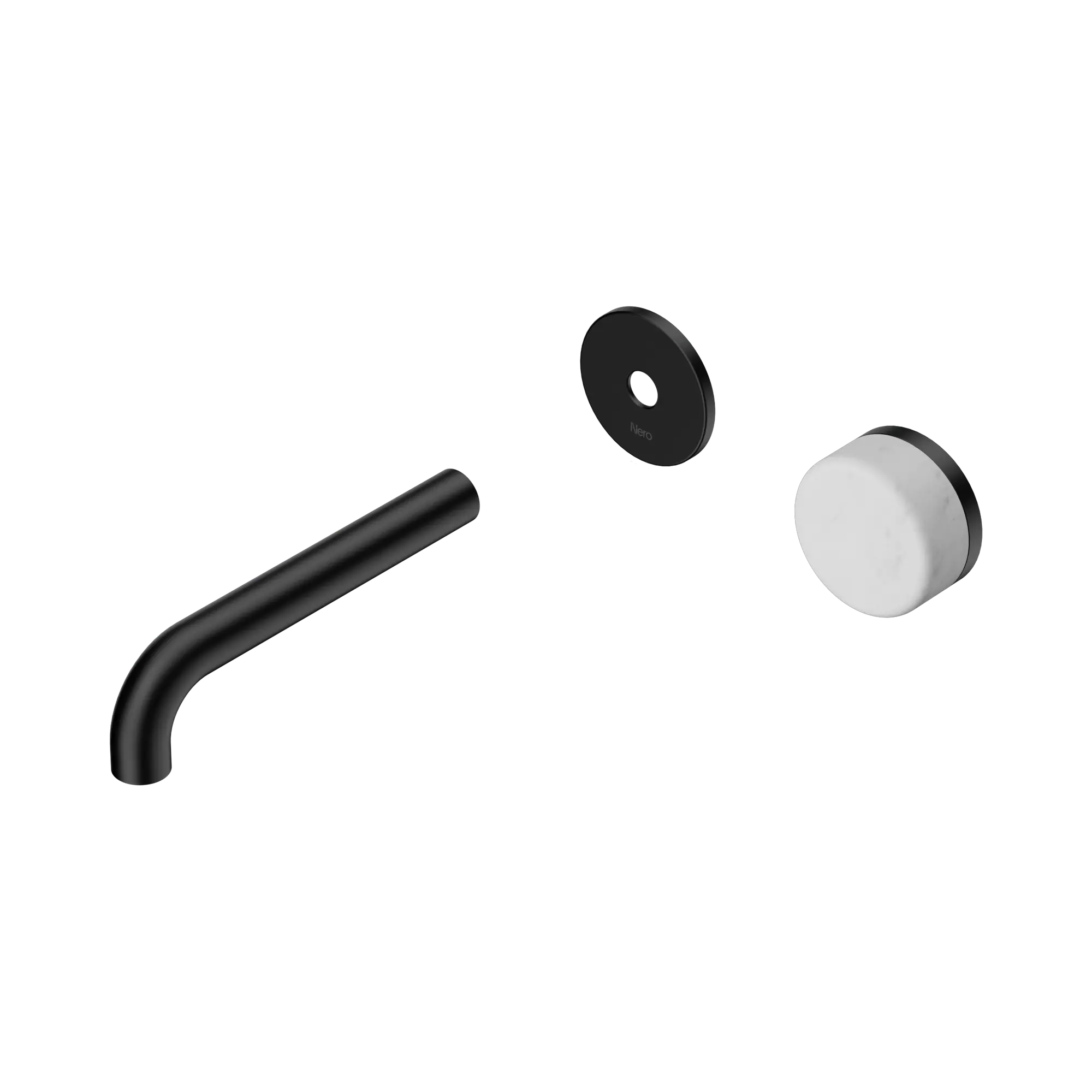 24 E103 MB Serenity Progressive Wall Basin Mixer 160mm Spout With Carrara Handle Trim Kit Only Matte Black image 1