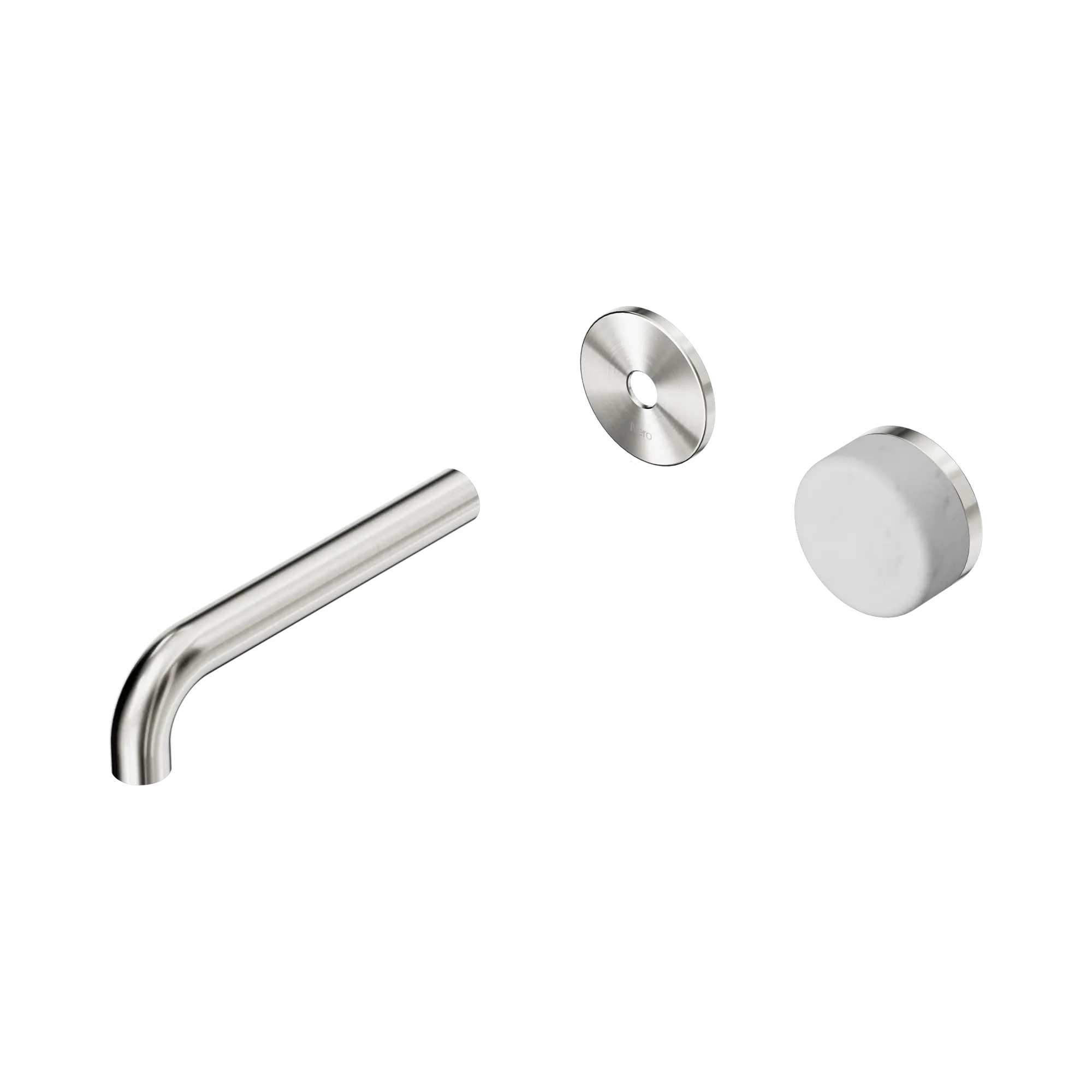 24 E103 BN Serenity Progressive Wall Basin Mixer 160mm Spout With Carrara Handle Trim Kit Only Brushed Nickel image 1