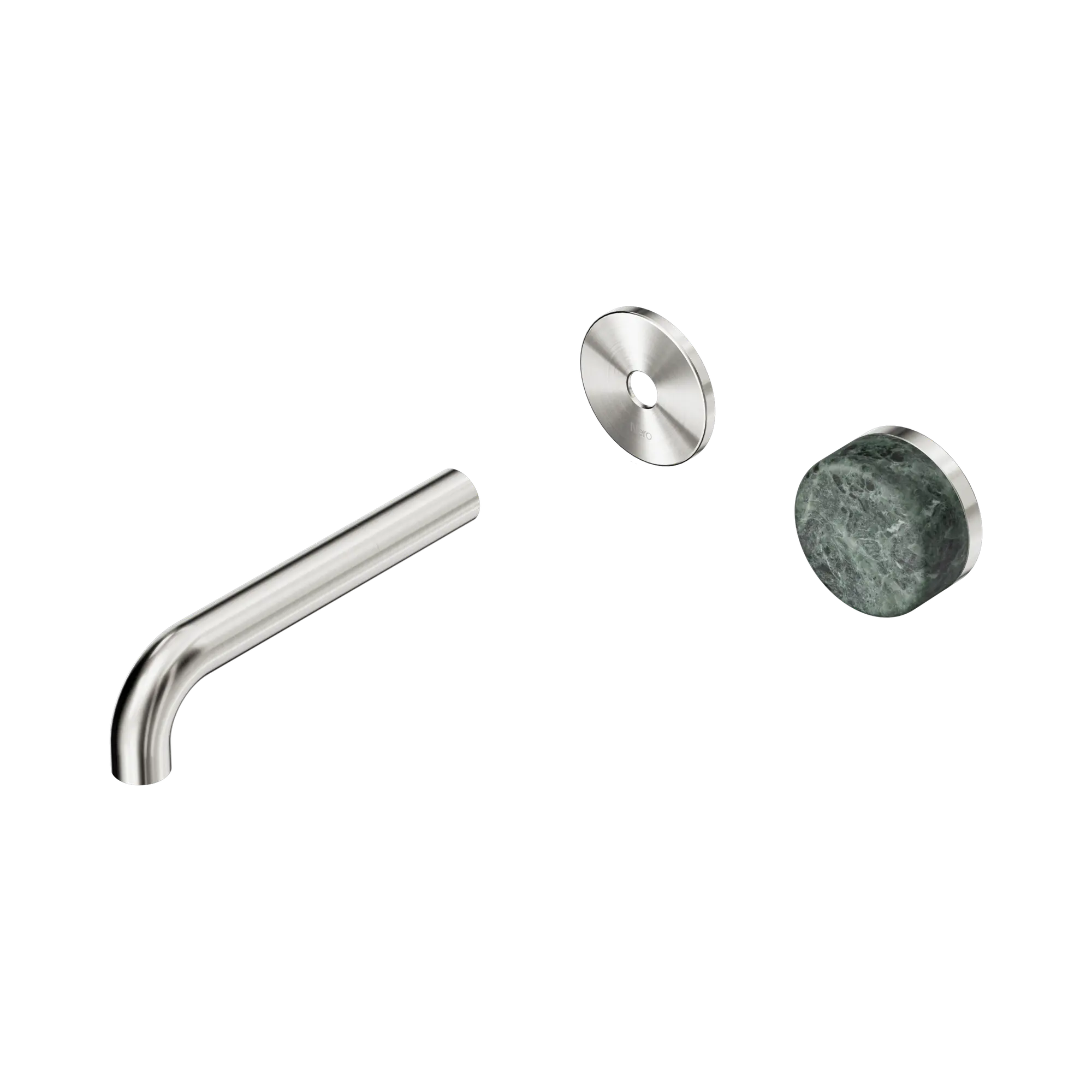 24 E104 BN Serenity Progressive Wall Basin Mixer 160mm Spout With Verde Alpi Handle Trim Kit Only Brushed Nickel image 1