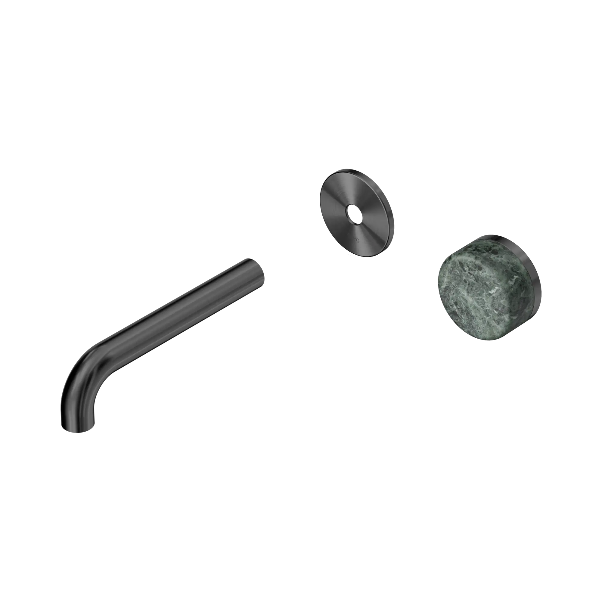 24 E104 GM Serenity Progressive Wall Basin Mixer 160mm Spout With Verde Alpi Handle Trim Kit Only Gun Metal image 1