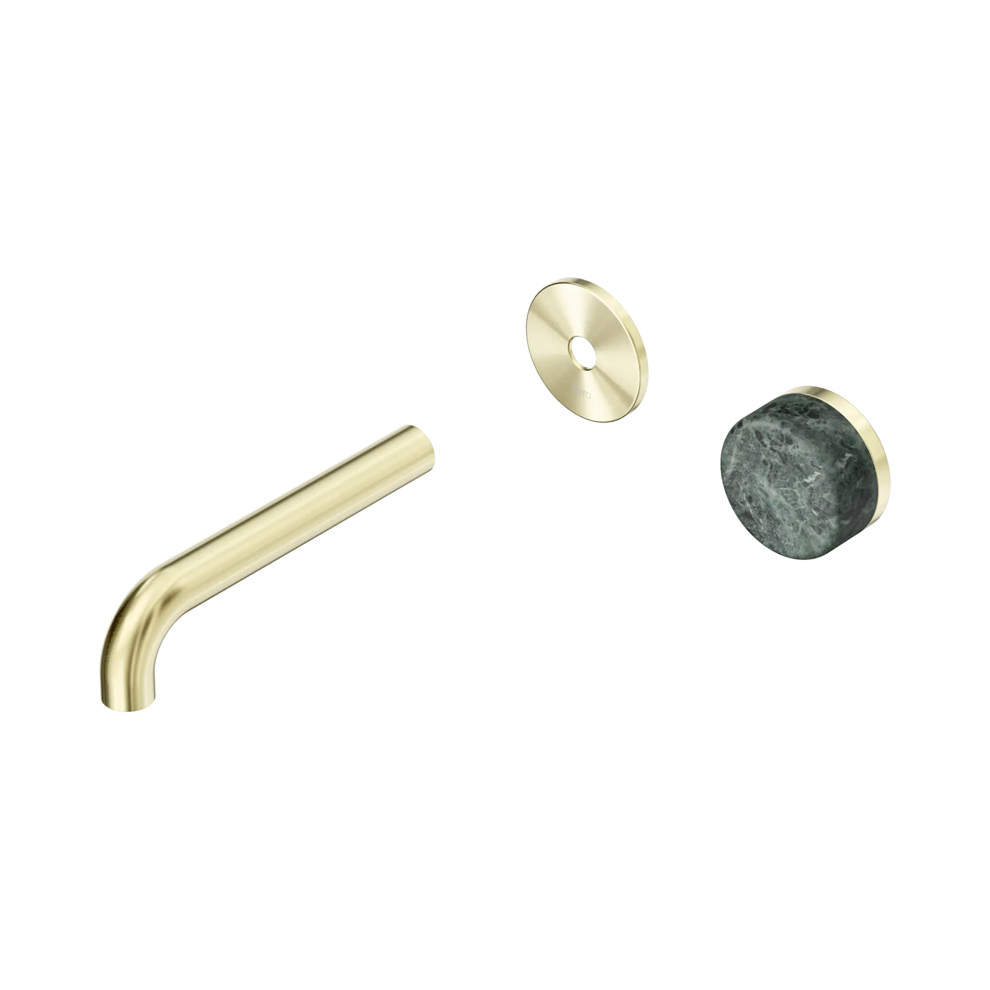 24 E104 BG Serenity Progressive Wall Basin Mixer 160mm Spout With Verde Alpi Handle Trim Kit Only Brushed Gold image 1