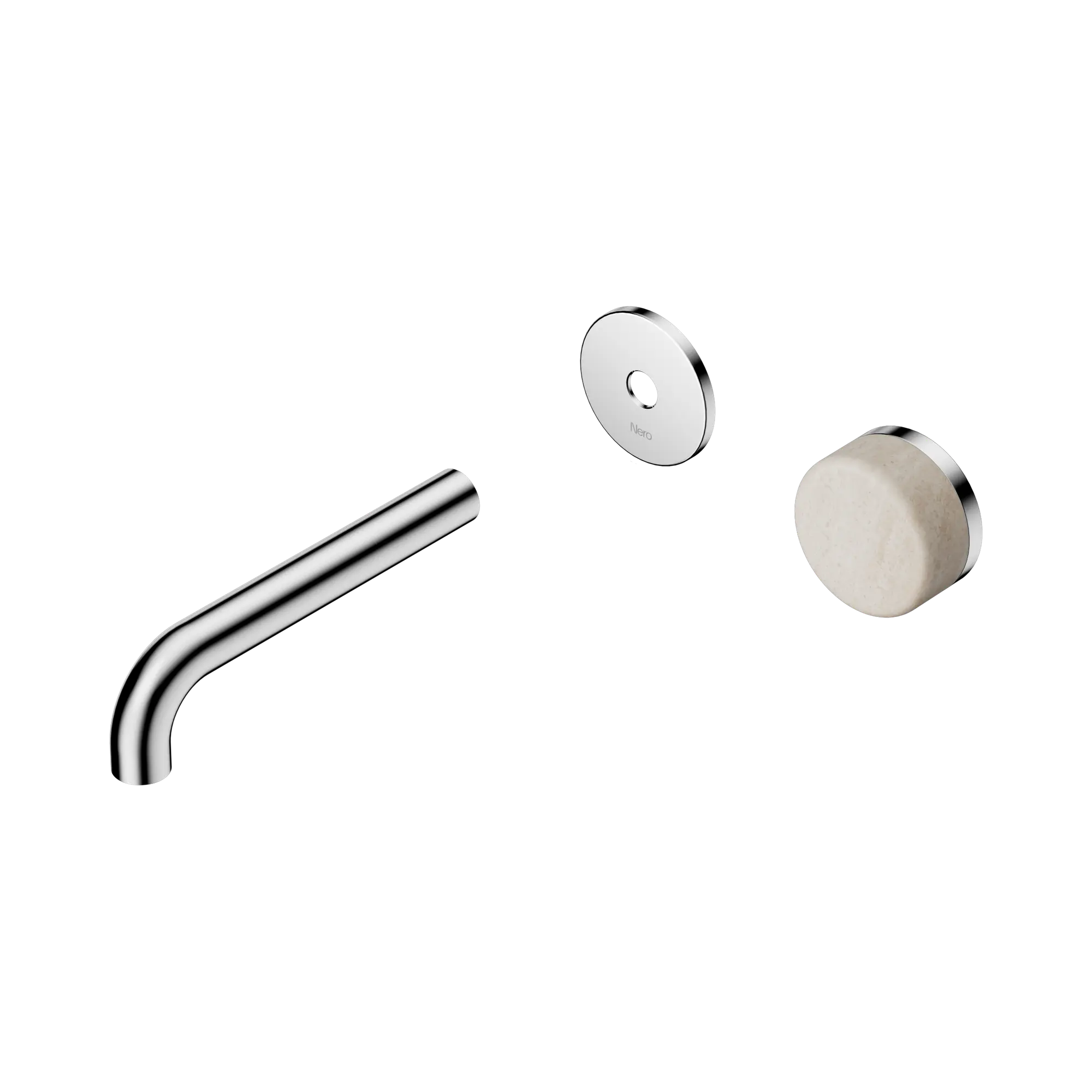 24 E105 CH Serenity Progressive Wall Basin Mixer 160mm Spout With Rome Travertine Handle Trim Kit Only Chrome image 1