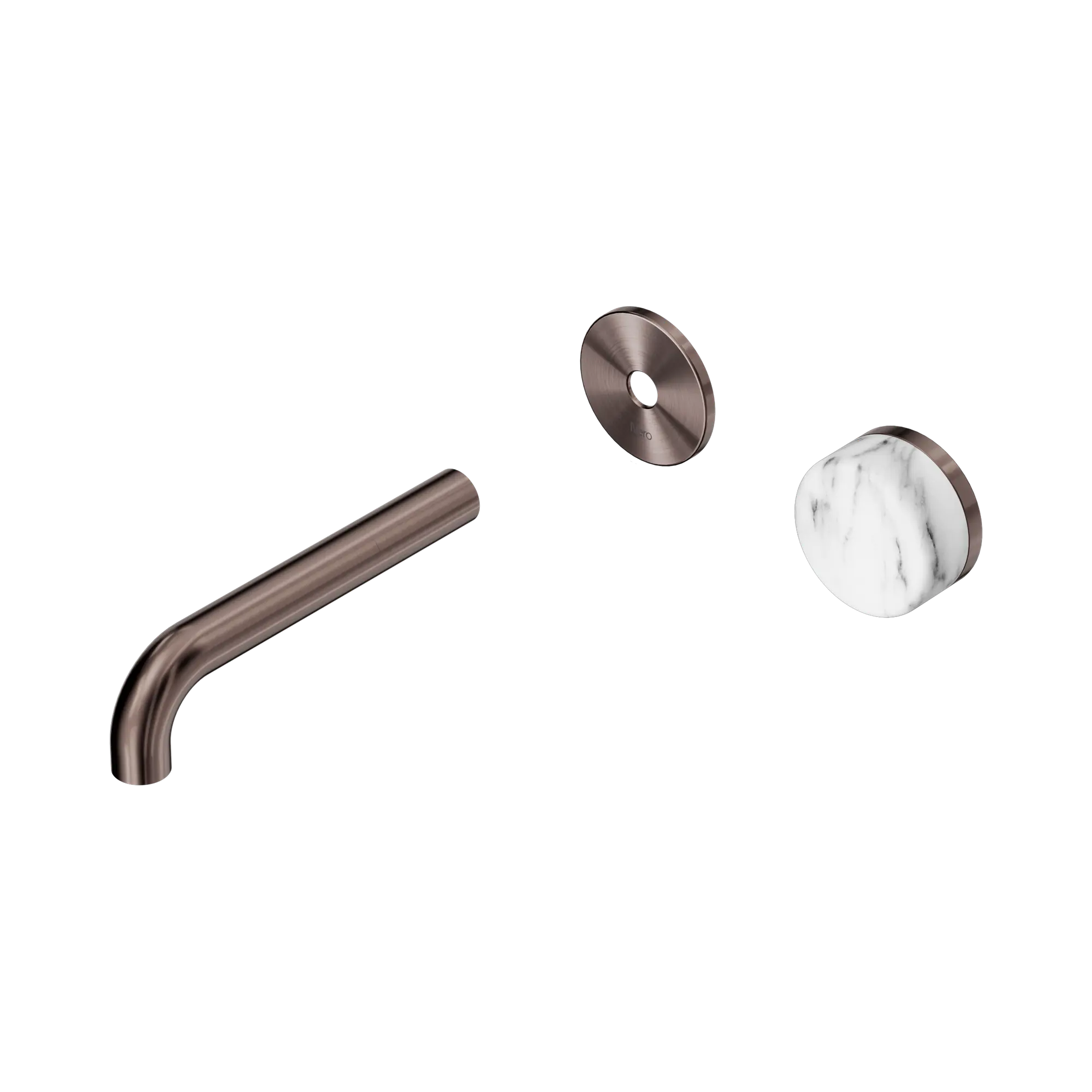 24 E106 BZ Serenity Progressive Wall Basin Mixer 160mm Spout With Arabescato Corchia Handle Trim Kit Only Brushed Bronze image 1