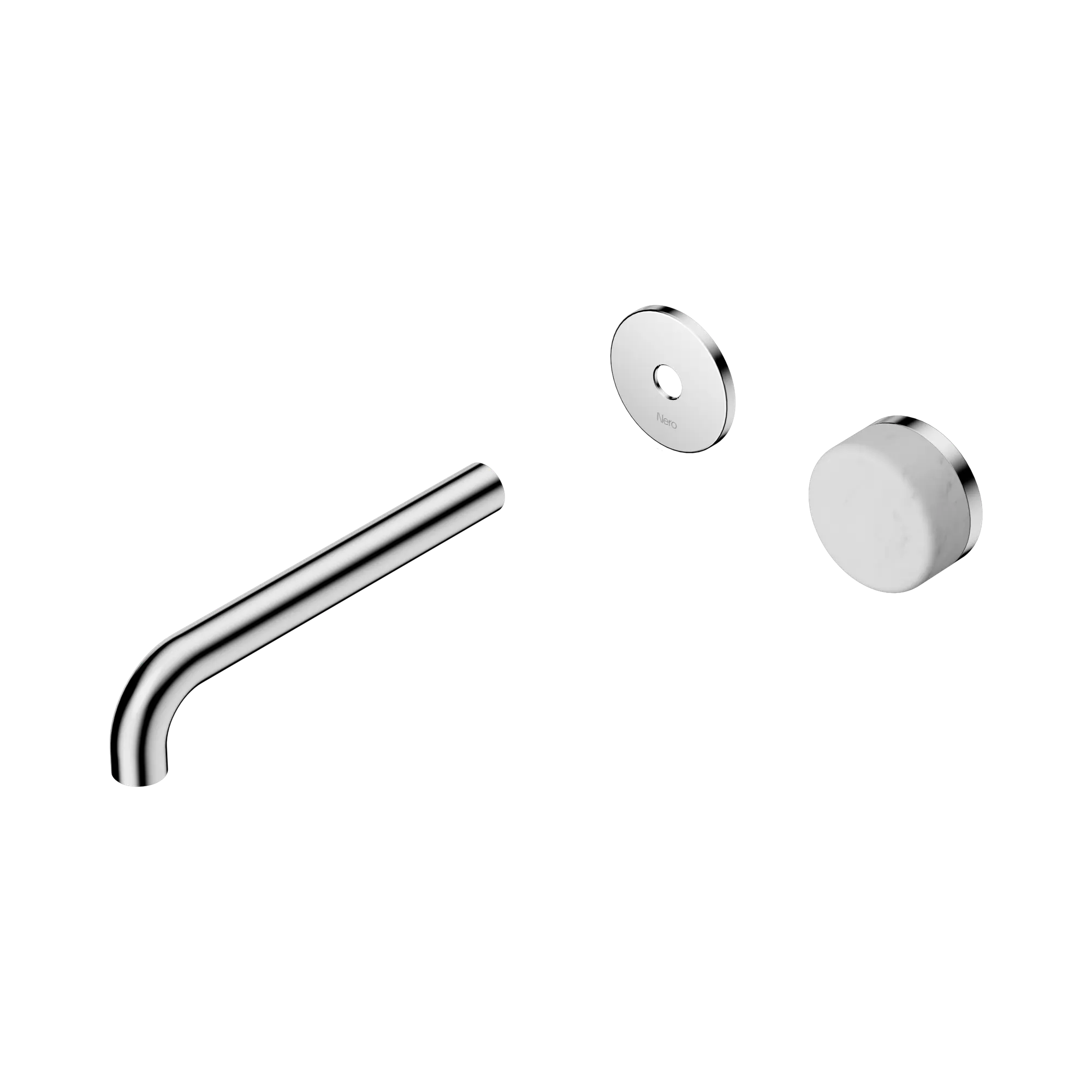 24 E109 CH Serenity Progressive Wall Basin Mixer 185mm Spout With Carrara Handle Trim Kit Only Chrome image 1