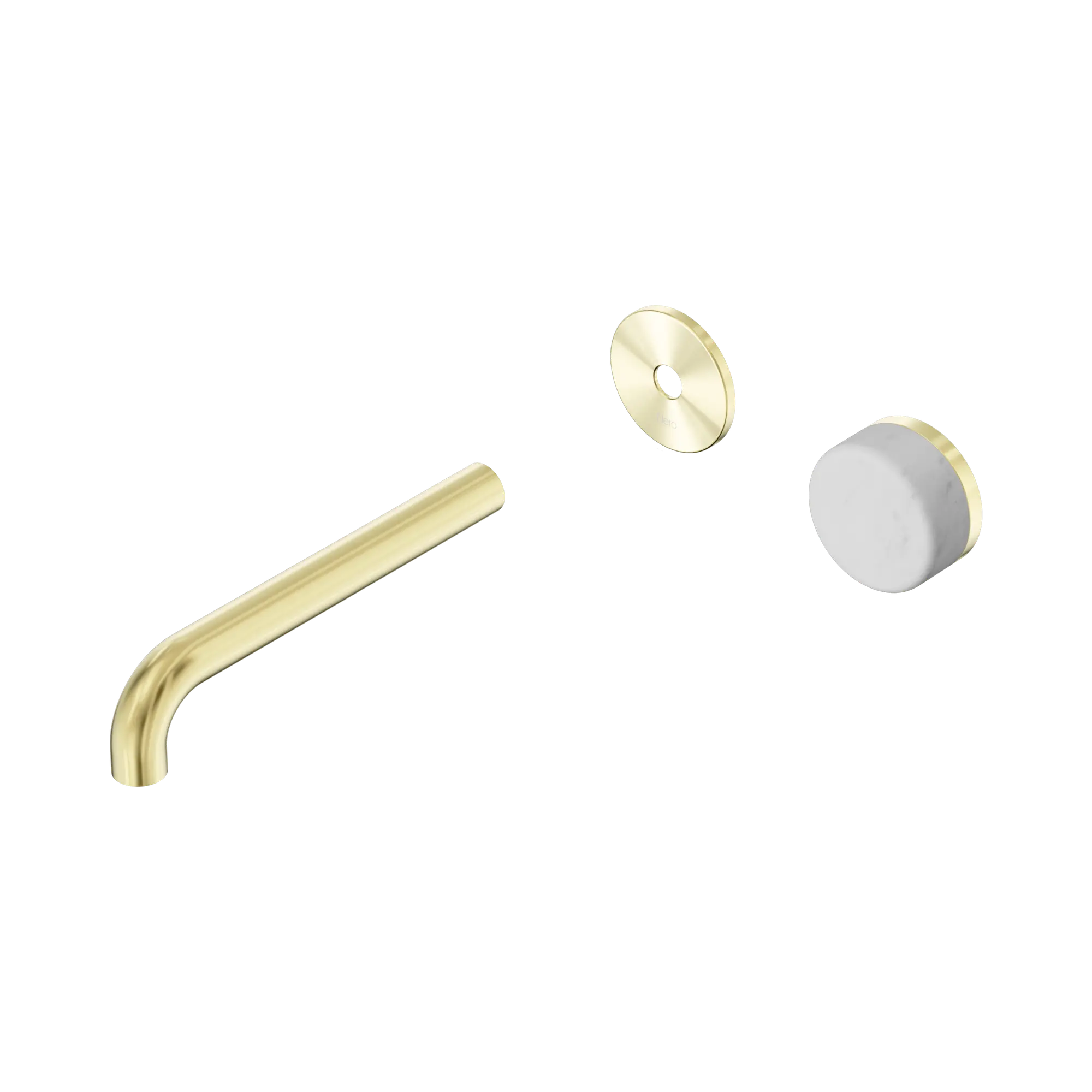 24 E109 BG Serenity Progressive Wall Basin Mixer 185mm Spout With Carrara Handle Trim Kit Only Brushed Gold image 1