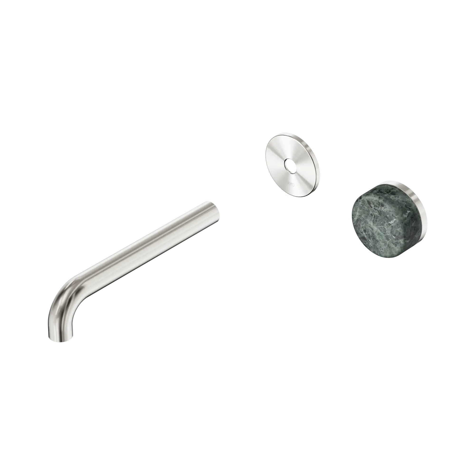 24 E110 BN Serenity Progressive Wall Basin Mixer 185mm Spout With Verde Alpi Handle Trim Kit Only Brushed Nickel image 1