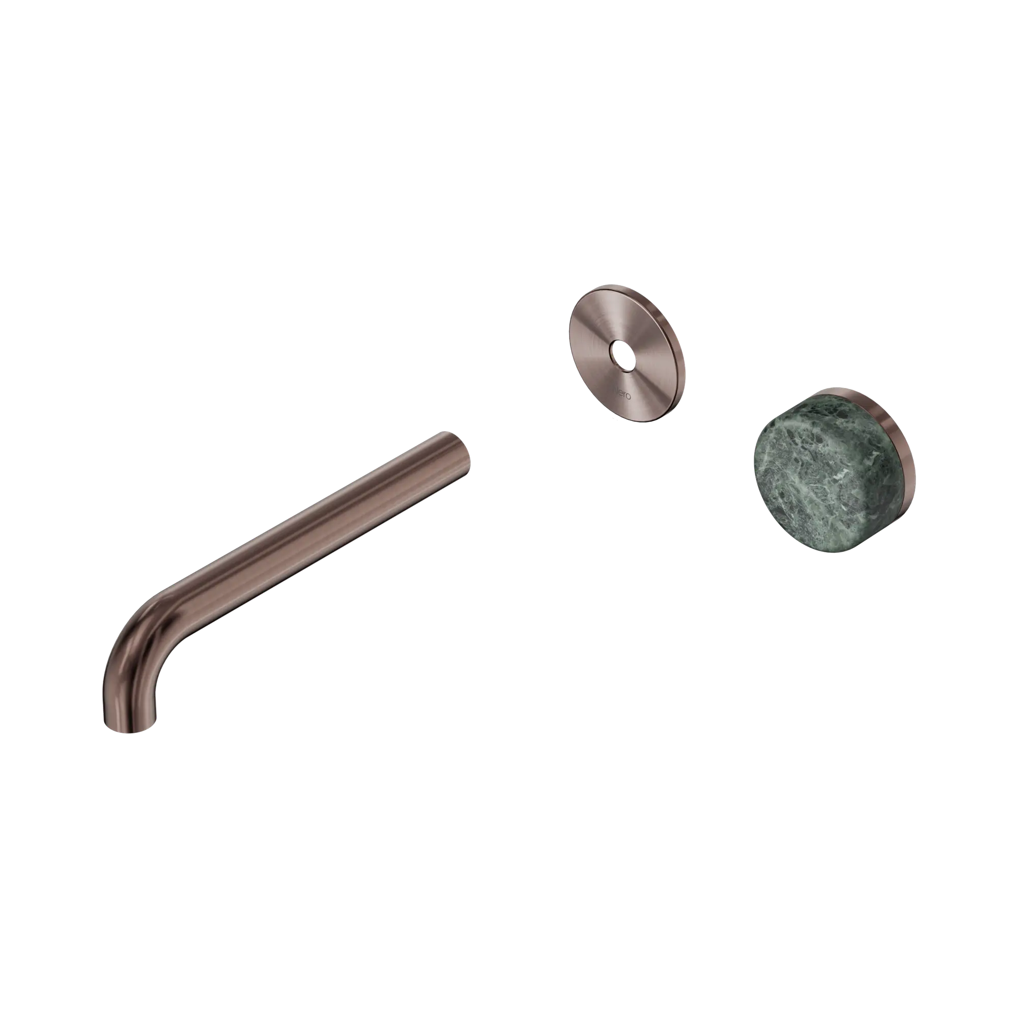 24 E110 BZ Serenity Progressive Wall Basin Mixer 185mm Spout With Verde Alpi Handle Trim Kit Only Brushed Bronze image 1