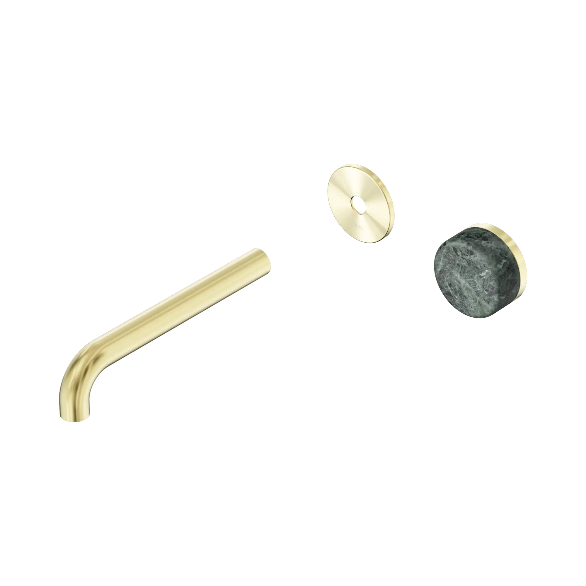 24 E110 BG Serenity Progressive Wall Basin Mixer 185mm Spout With Verde Alpi Handle Trim Kit Only Brushed Gold image 1