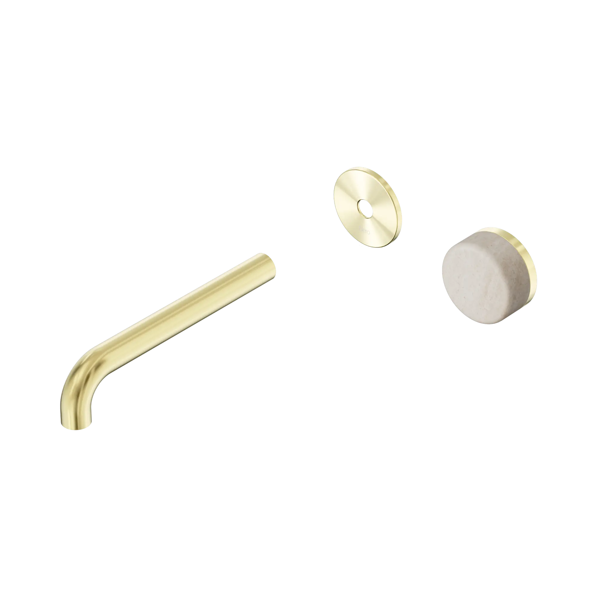 24 E111 BG Serenity Progressive Wall Basin Mixer 185mm Spout With Rome Travertine Handle Trim Kit Only Brushed Gold image 1