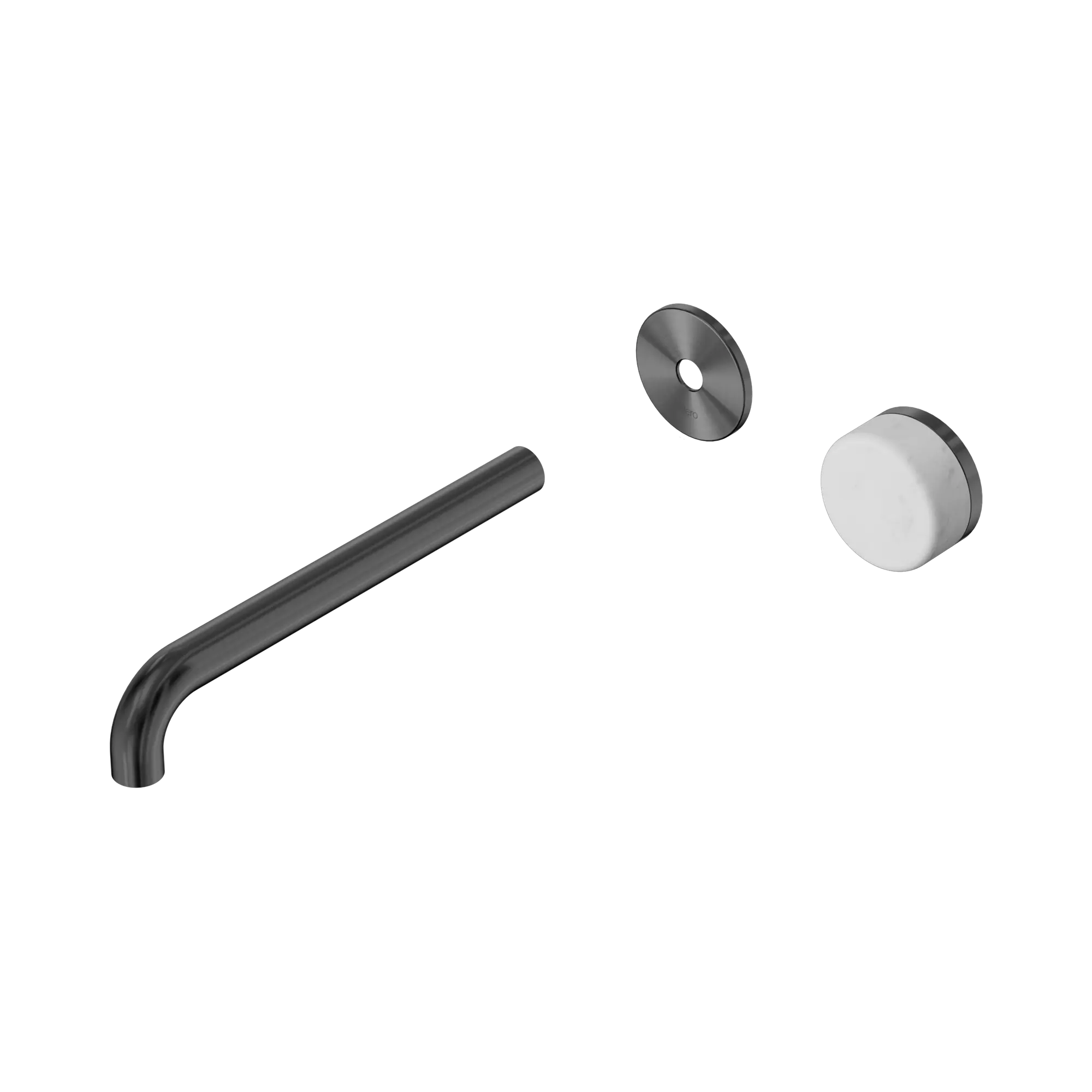 24 E115 GM Serenity Progressive Wall Basin Mixer 220mm Spout With Carrara Handle Trim Kit Only Gun Metal image 1