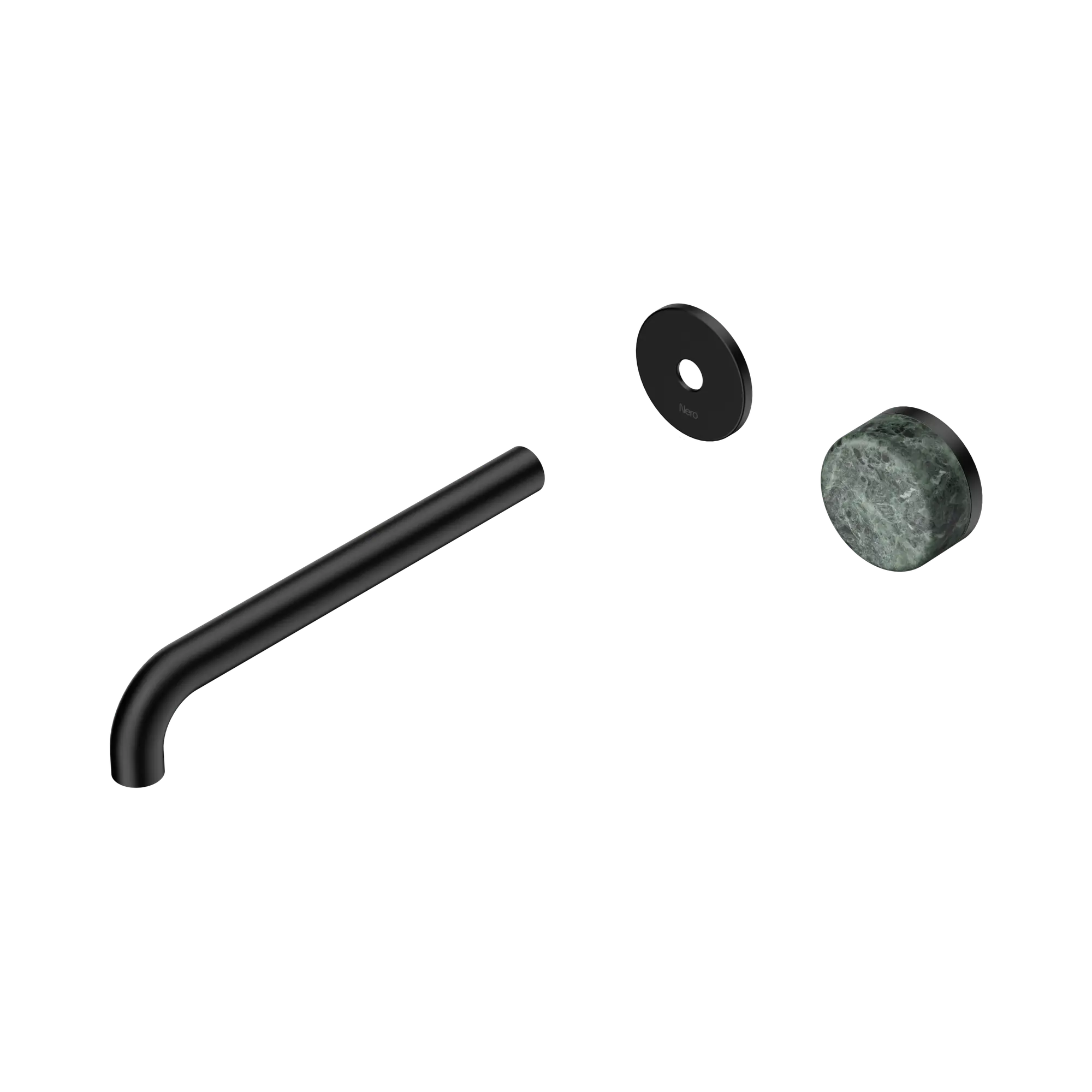 24 E116 MB Serenity Progressive Wall Basin Mixer 220mm Spout With Verde Alpi Handle Trim Kit Only Matte Black image 1