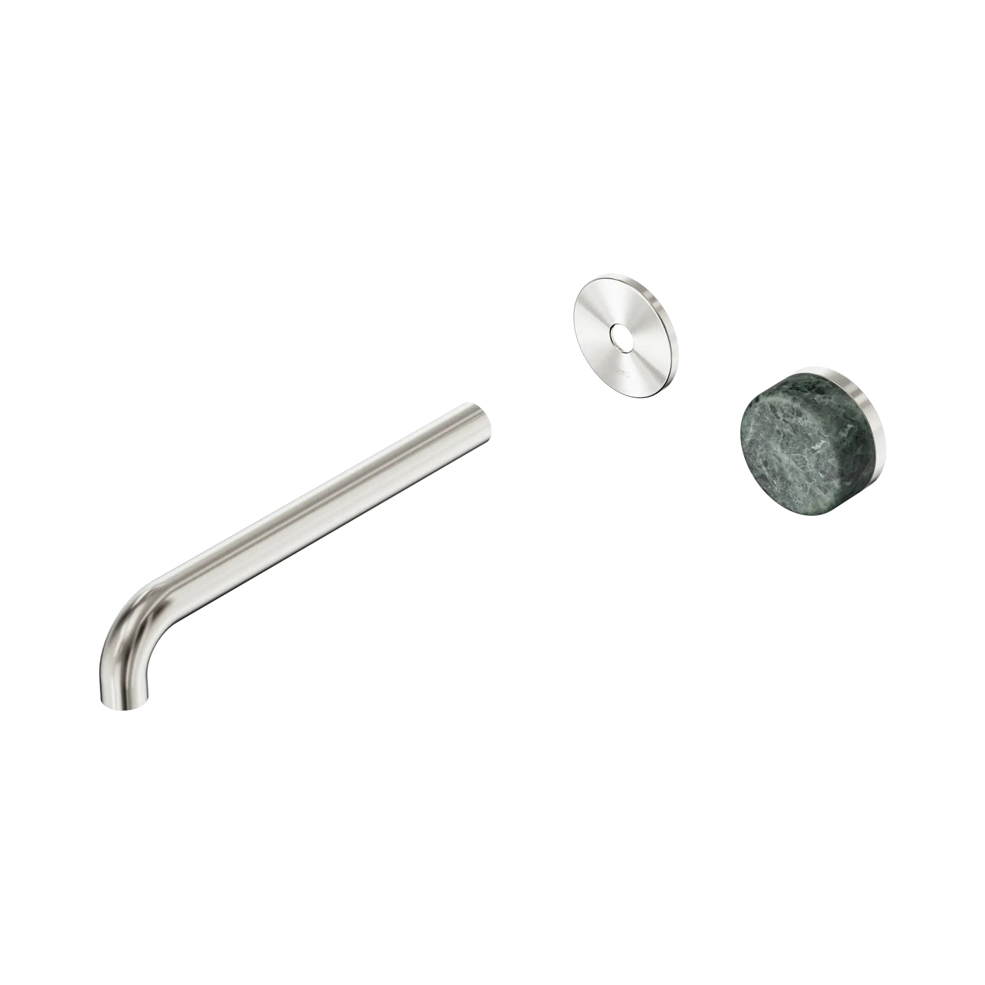 24 E116 BN Serenity Progressive Wall Basin Mixer 220mm Spout With Verde Alpi Handle Trim Kit Only Brushed Nickel image 1