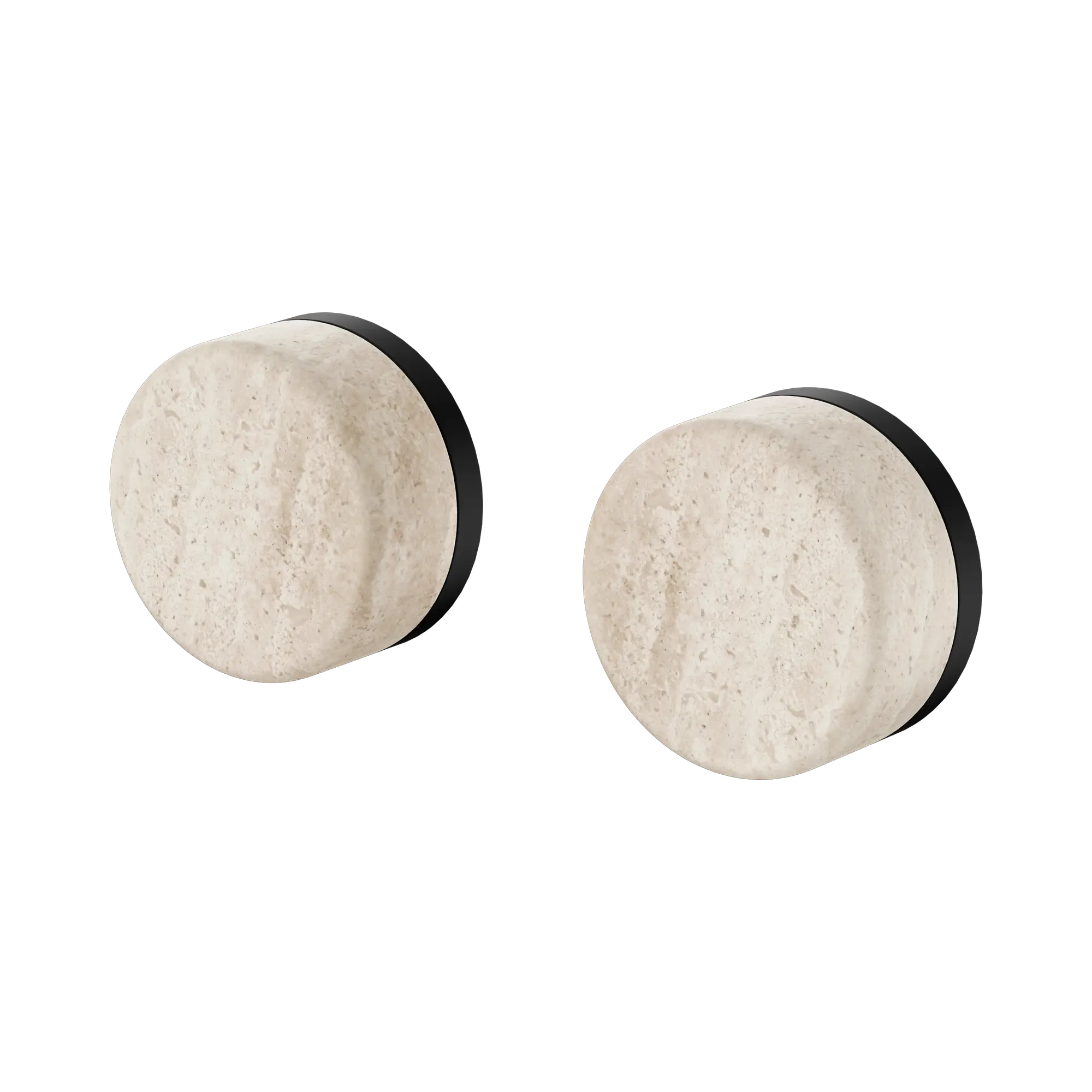 24 D007 MB Serenity Wall Top Assembly With Rome Travertine Handle Matte Black image 1