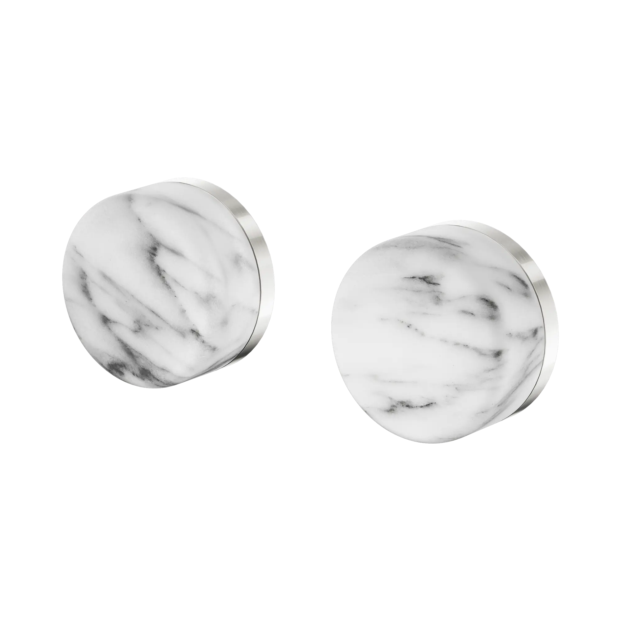 24 D008 BN Serenity Wall Top Assembly With Arabescato Corchia Handle Brushed Nickel image 1