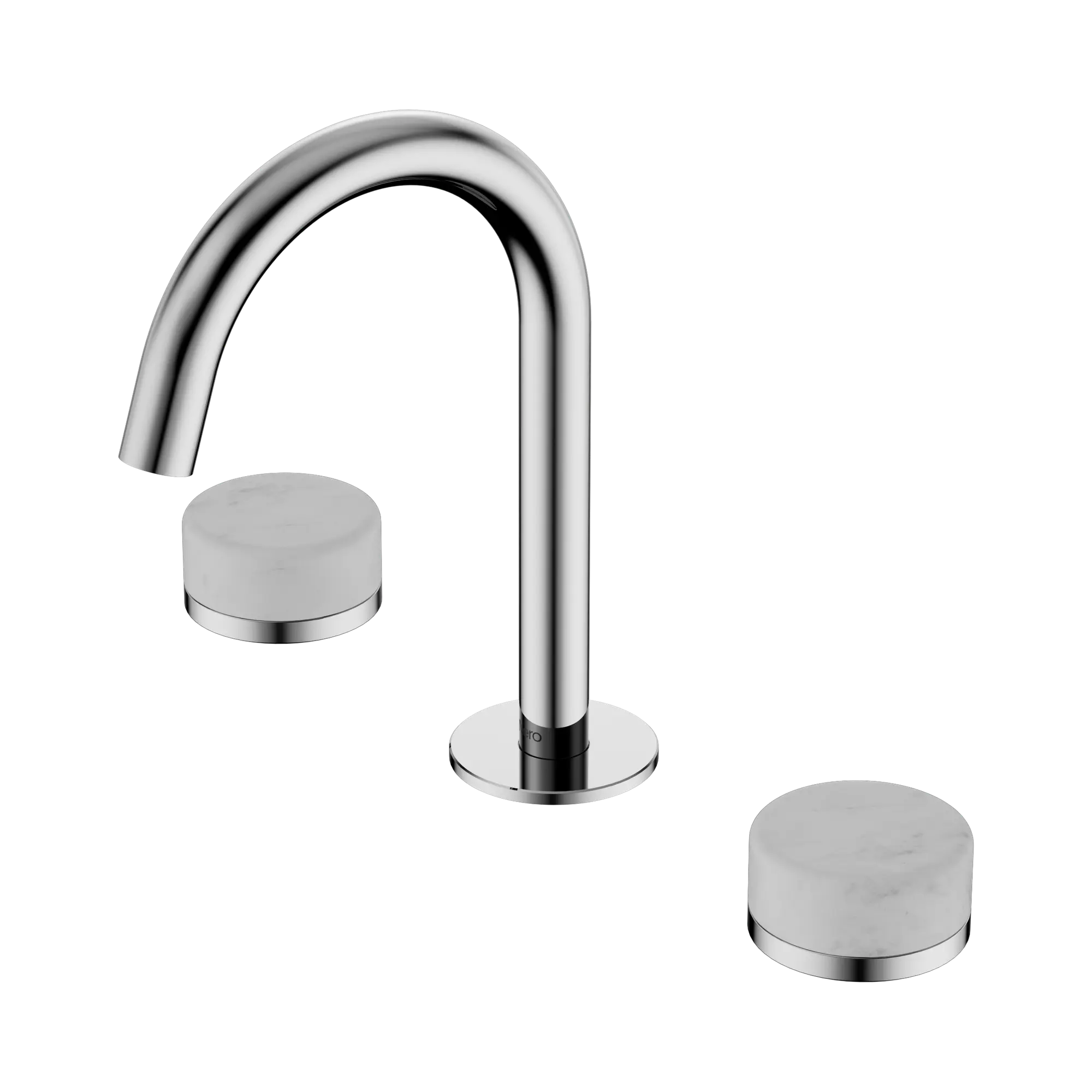 24 D011 CH Serenity Basin Set Arc Spout With Carrara Handle Chrome image 1