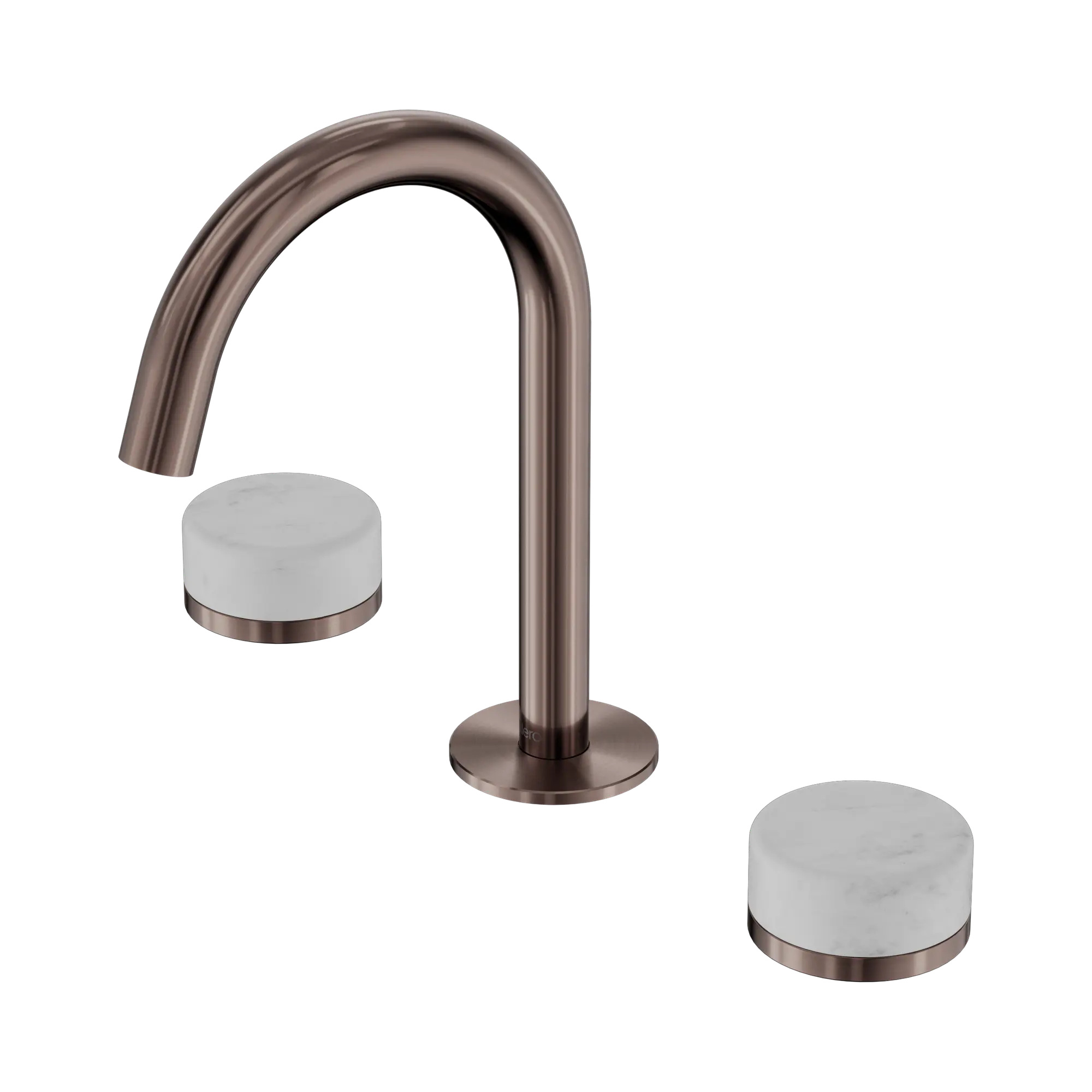 24 D011 BZ Serenity Basin Set Arc Spout With Carrara Handle Brushed Bronze image 1