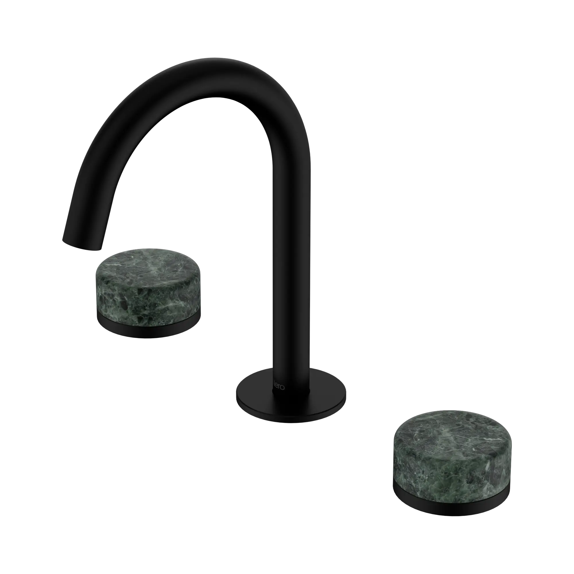 24 D012 MB Serenity Basin Set Arc Spout With Verde Alpi Handle Matte Black image 1