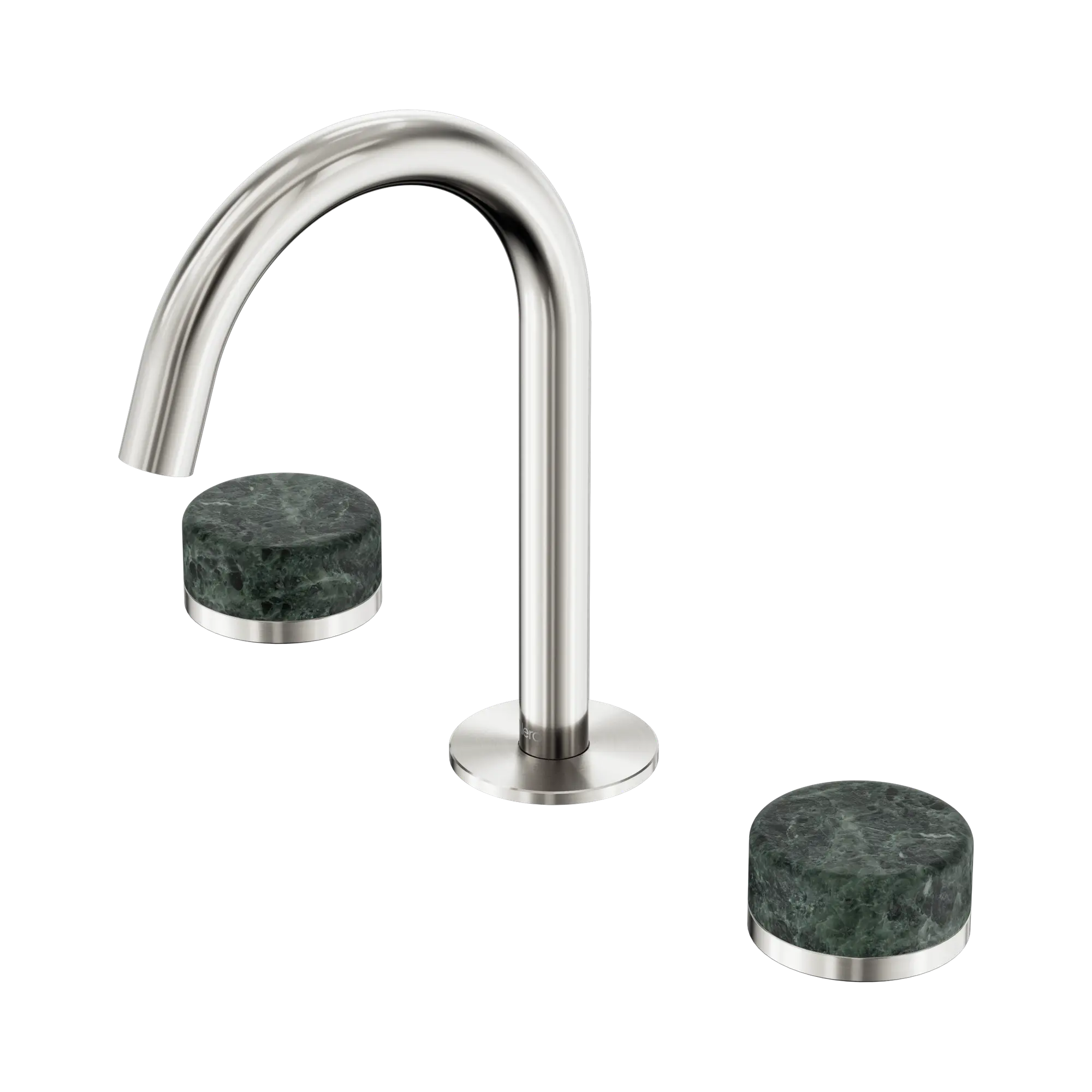 24 D012 BN Serenity Basin Set Arc Spout With Verde Alpi Handle Brushed Nickel image 1
