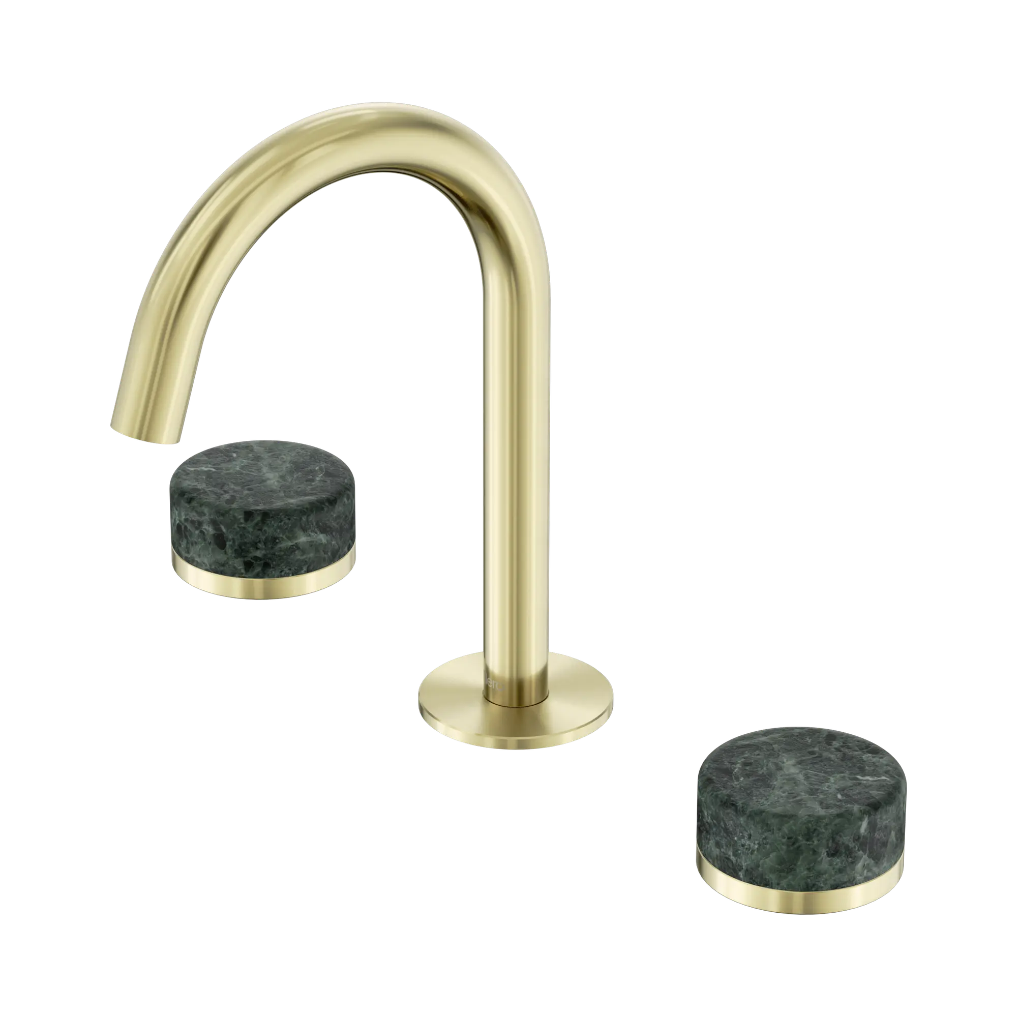 24 D012 BG Serenity Basin Set Arc Spout With Verde Alpi Handle Brushed Gold image 1