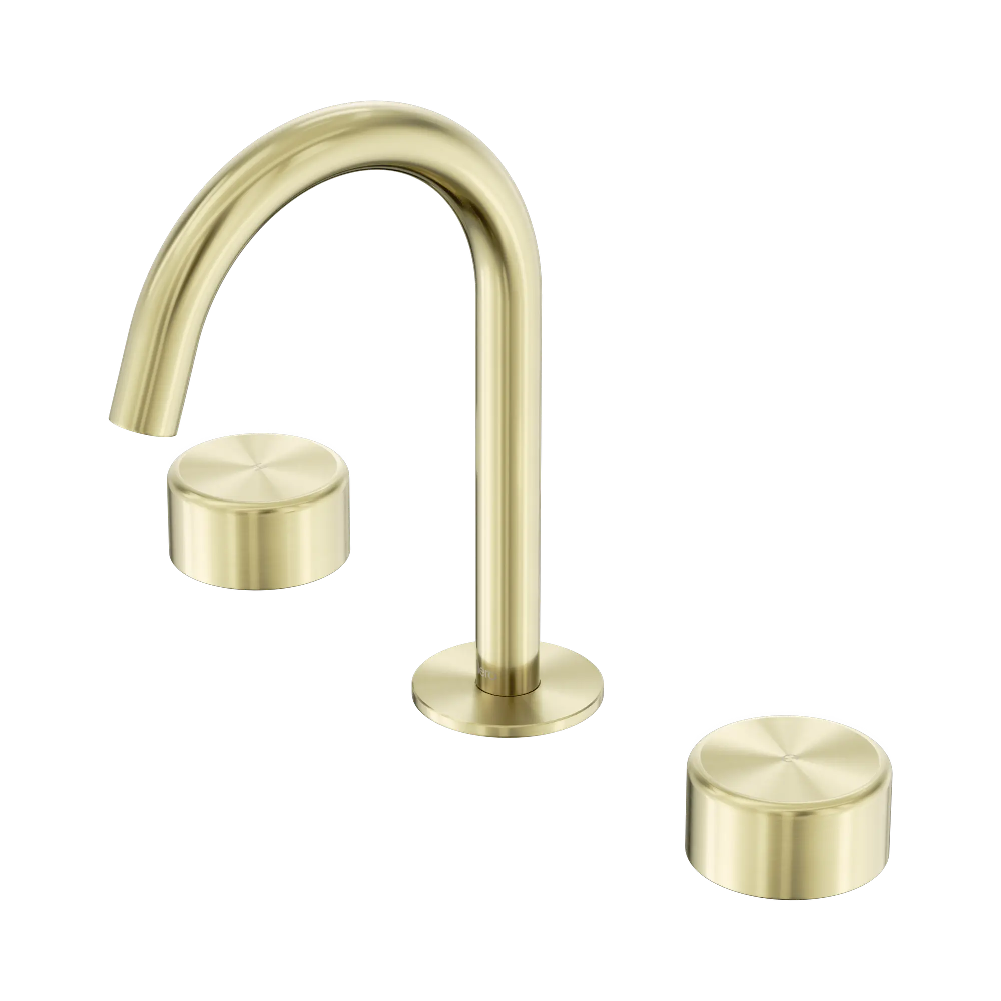 24 D016 BG Serenity Basin Set Arc Spout With Metal Handle Brushed Gold image 1