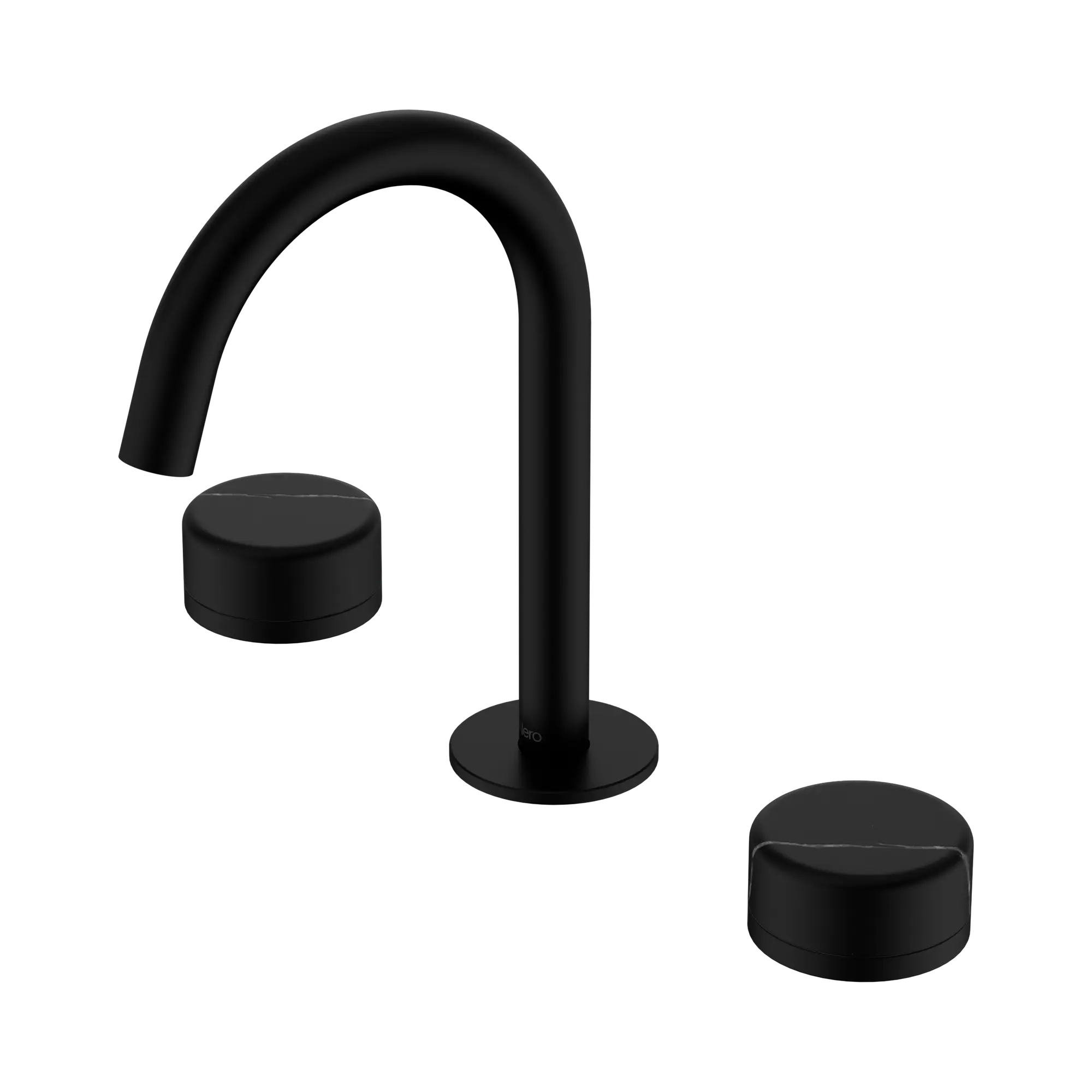 24 D117 MB Serenity Basin Set Arc Spout With Marquina Black Handle Matte Black image 1