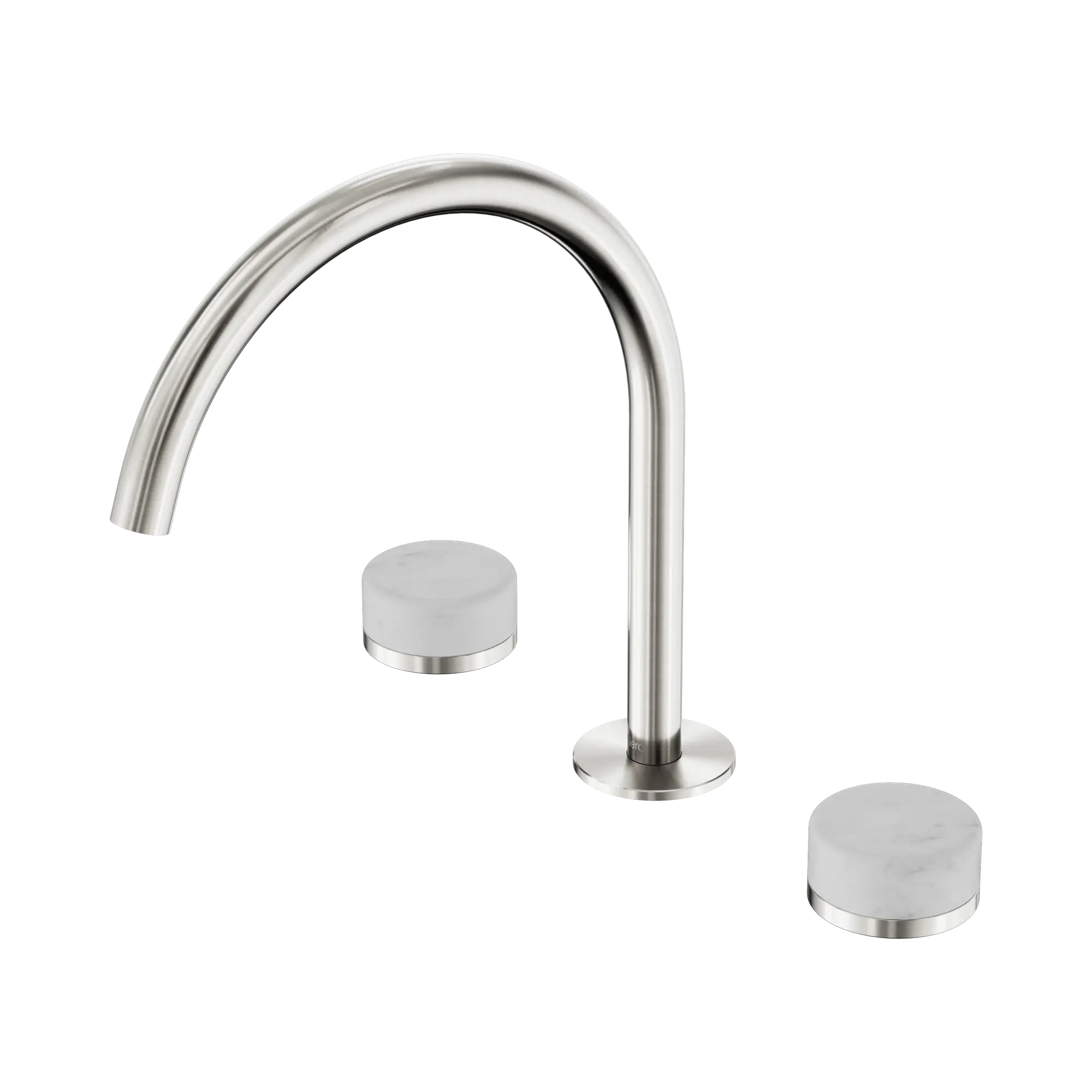 24 D017 BN Serenity Bath Kitchen Set Arc Spout With Carrara Handle Brushed Nickel image 1