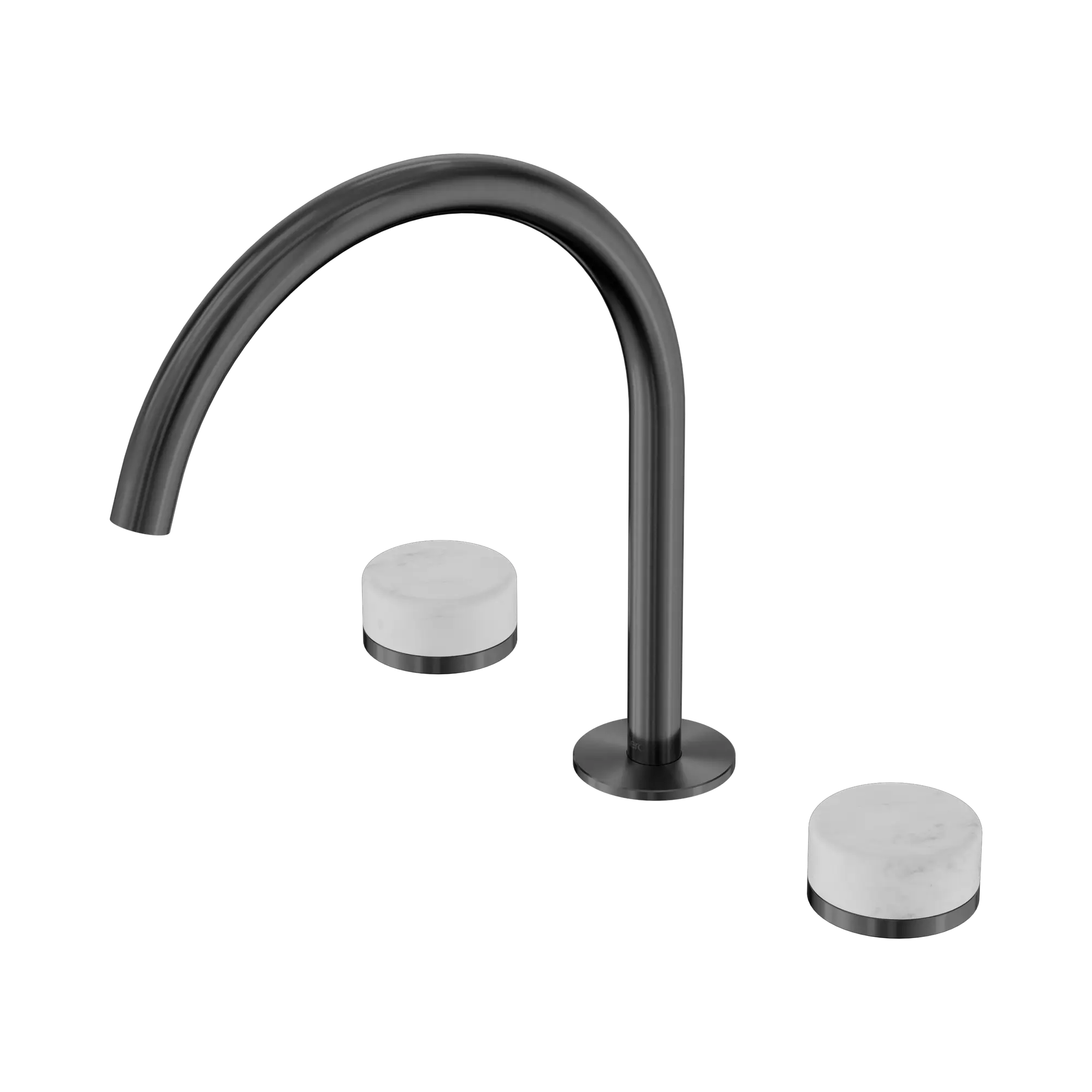 24 D017 GM Serenity Bath Kitchen Set Arc Spout With Carrara Handle Gun Metal image 1