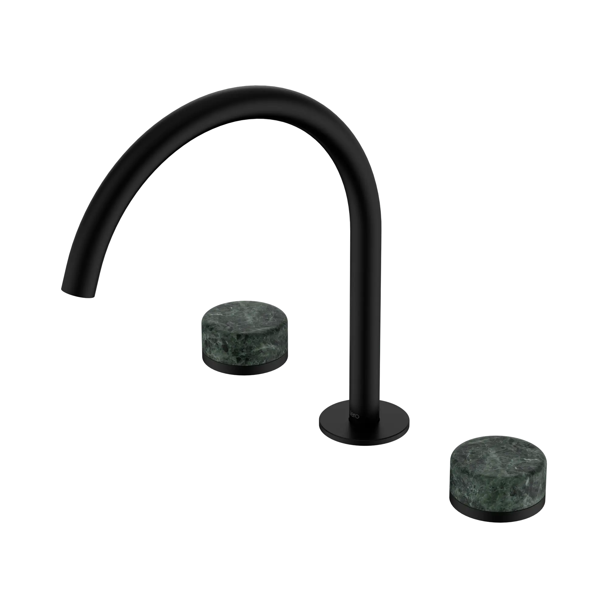 24 D018 MB Serenity Bath Kitchen Set Arc Spout With Verde Alpi Handle Matte Black image 1