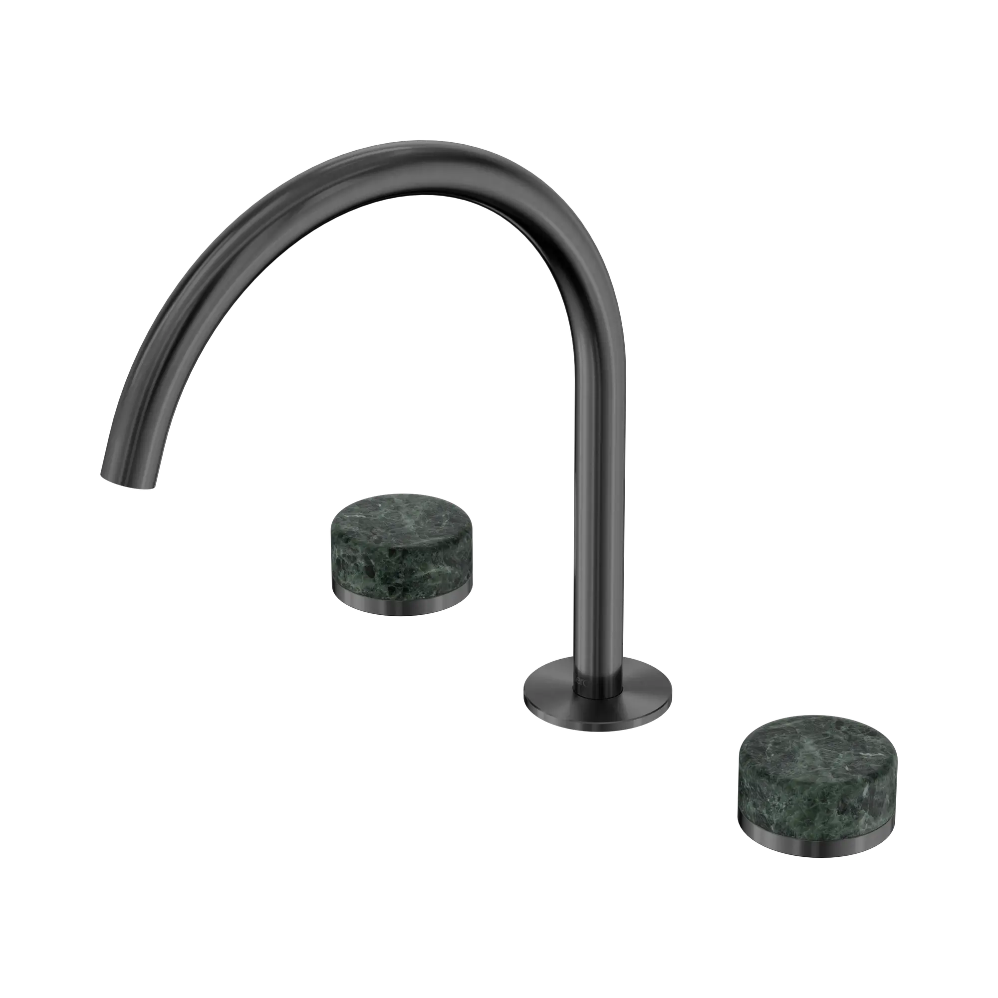 24 D018 GM Serenity Bath Kitchen Set Arc Spout With Verde Alpi Handle Gun Metal image 1
