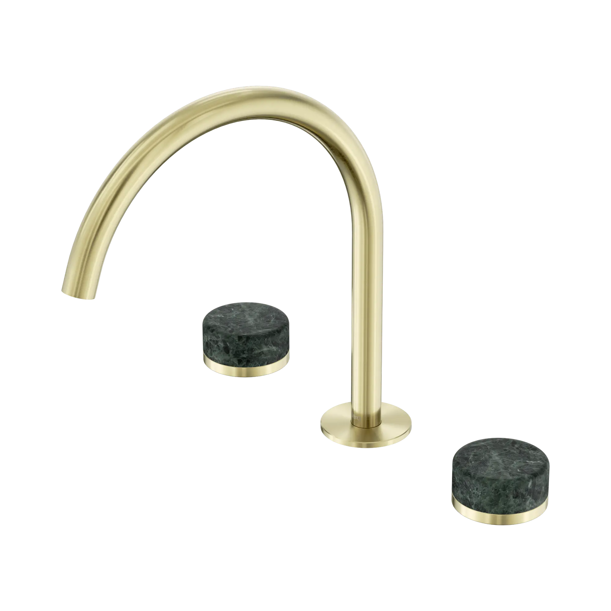 24 D018 BG Serenity Bath Kitchen Set Arc Spout With Verde Alpi Handle Brushed Gold image 1