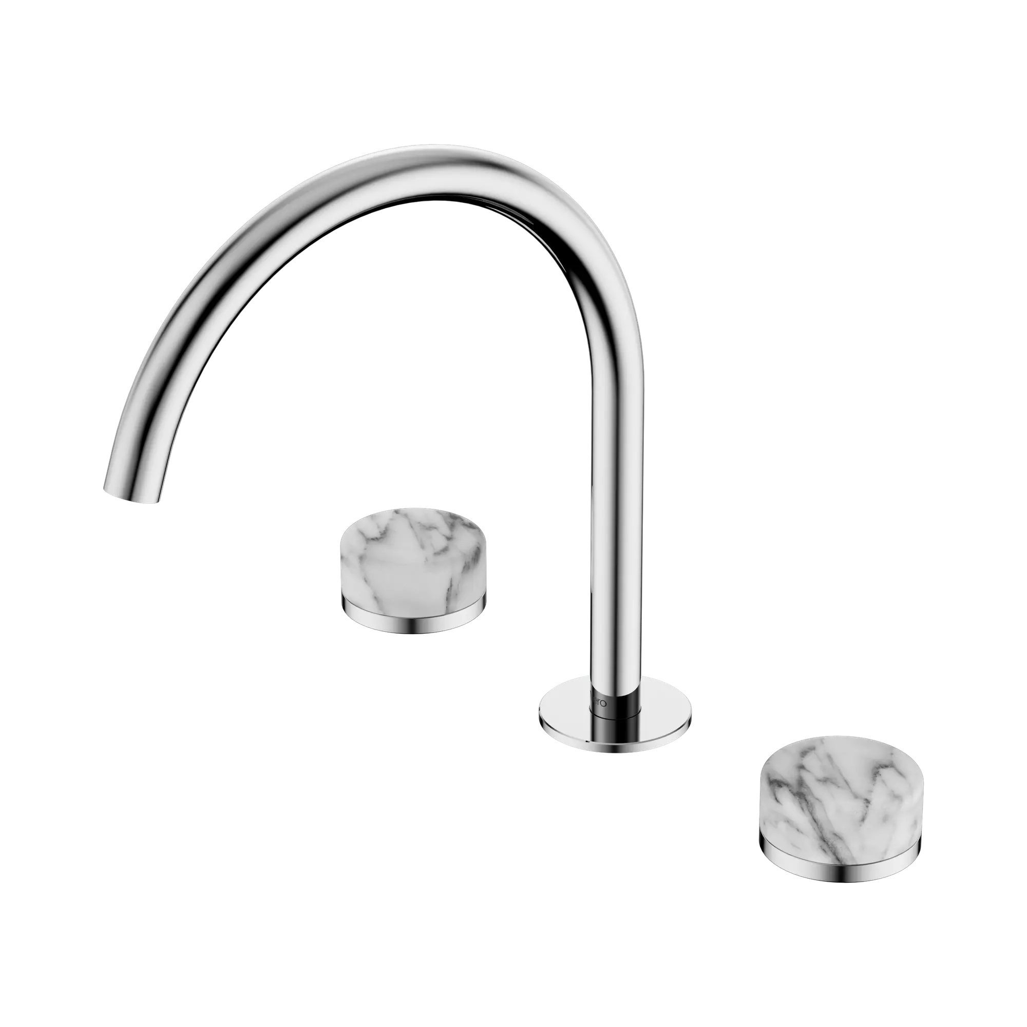 24 D020 CH Serenity Bath Kitchen Set Arc Spout With Arabescato Corchia Handle Chrome image 1