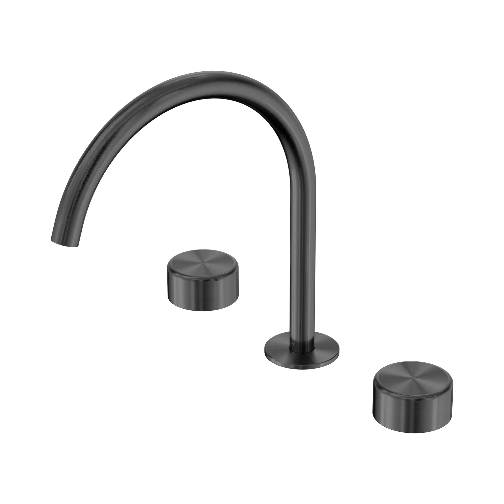 24 D022 GM Serenity Bath Kitchen Set Arc Spout With Metal Handle Gun Metal image 1