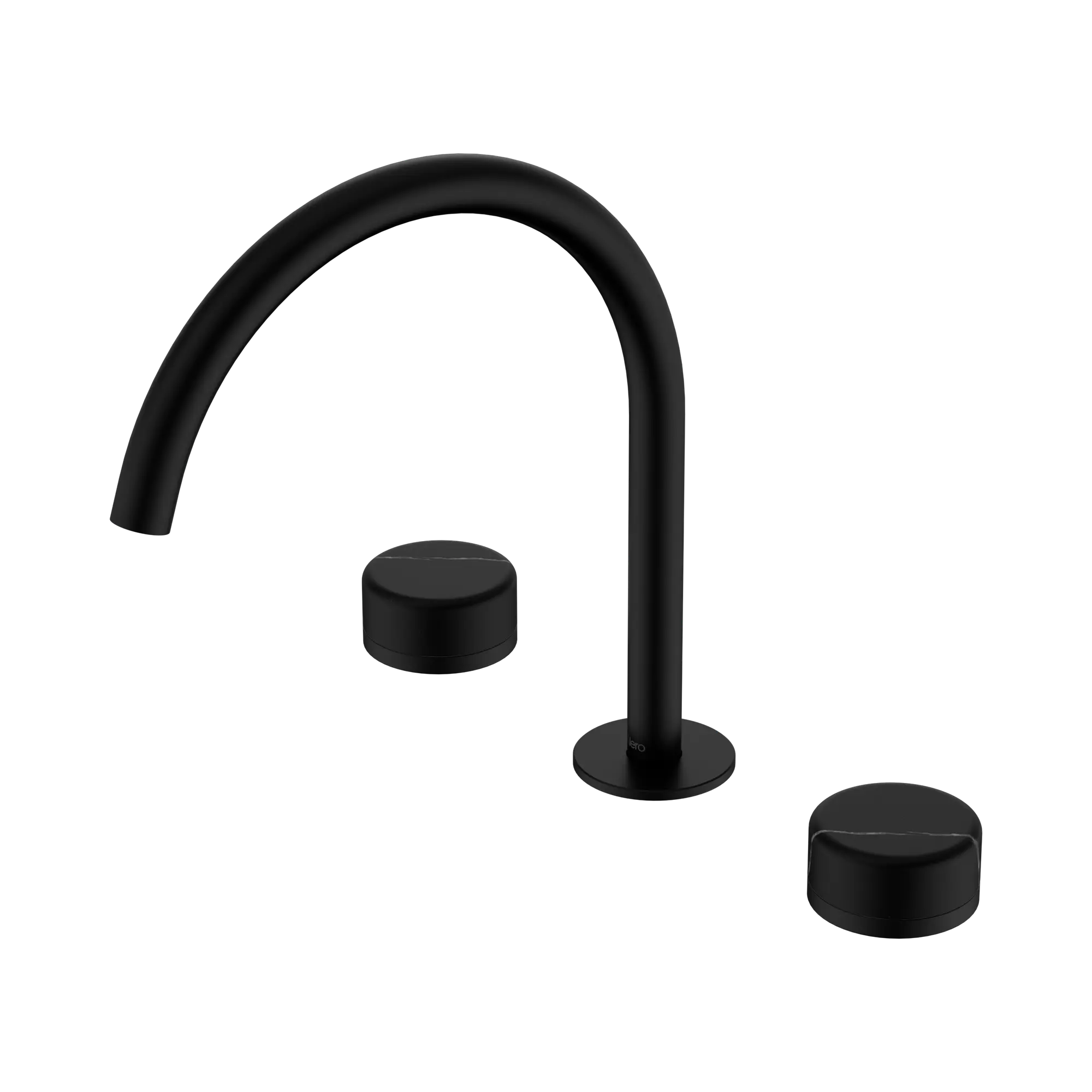 24 D118 MB Serenity Bath Kitchen Set Arc Spout With Marquina Black Handle Matte Black image 1