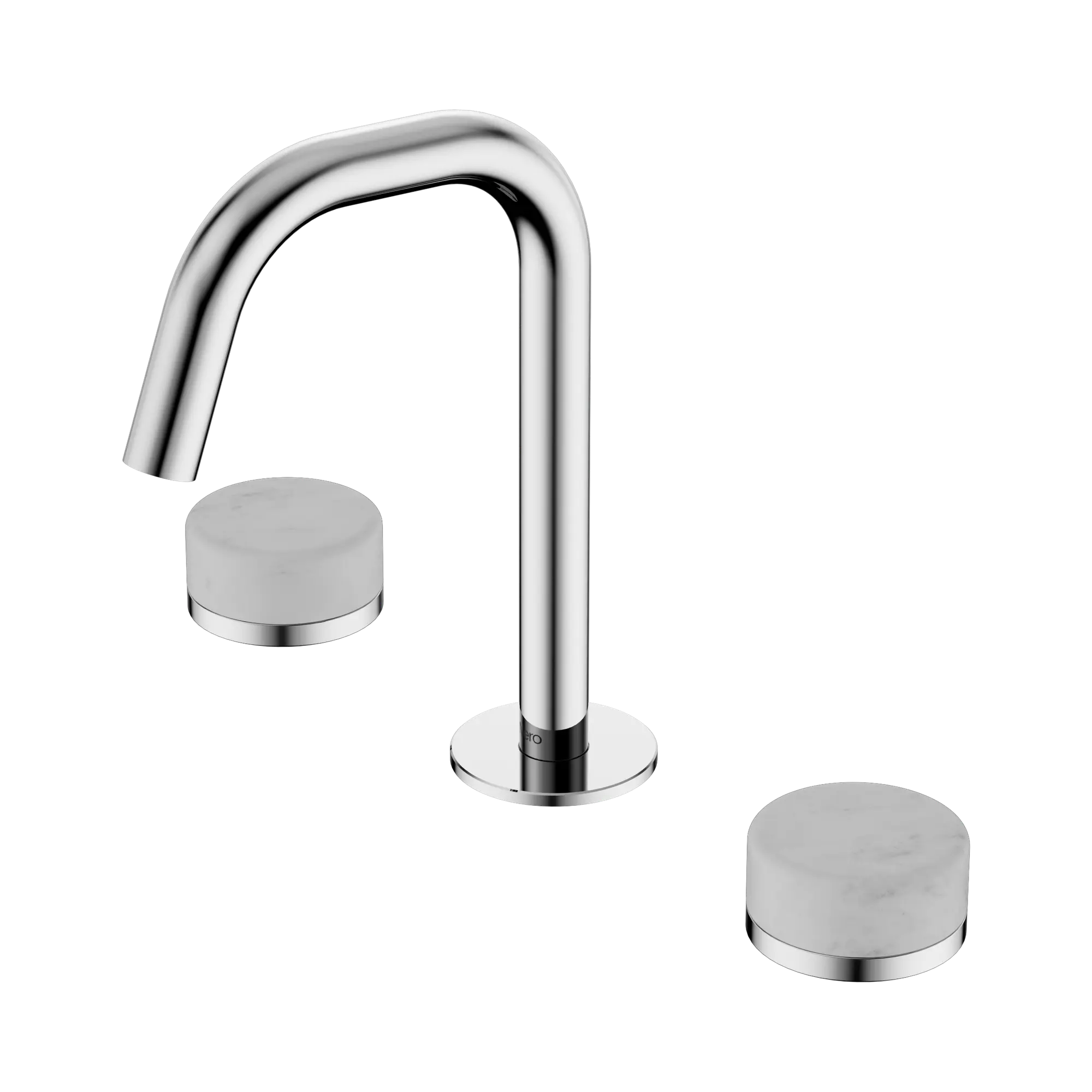 24 D023 CH Serenity Basin Set Edge Spout With Carrara Handle Chrome image 1