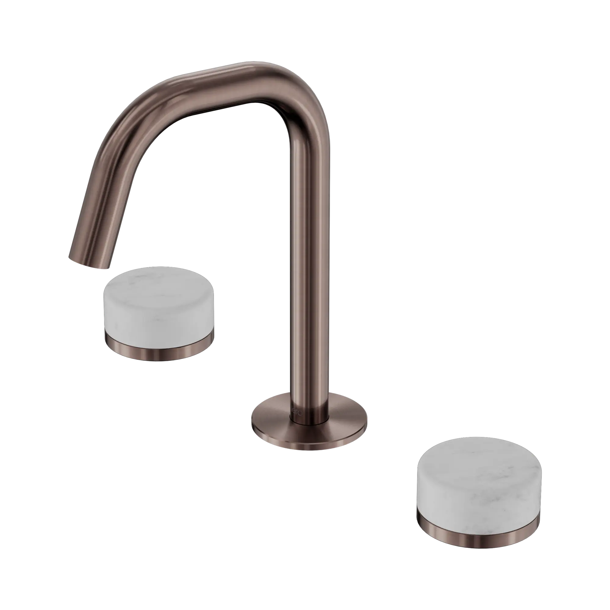24 D023 BZ Serenity Basin Set Edge Spout With Carrara Handle Brushed Bronze image 1