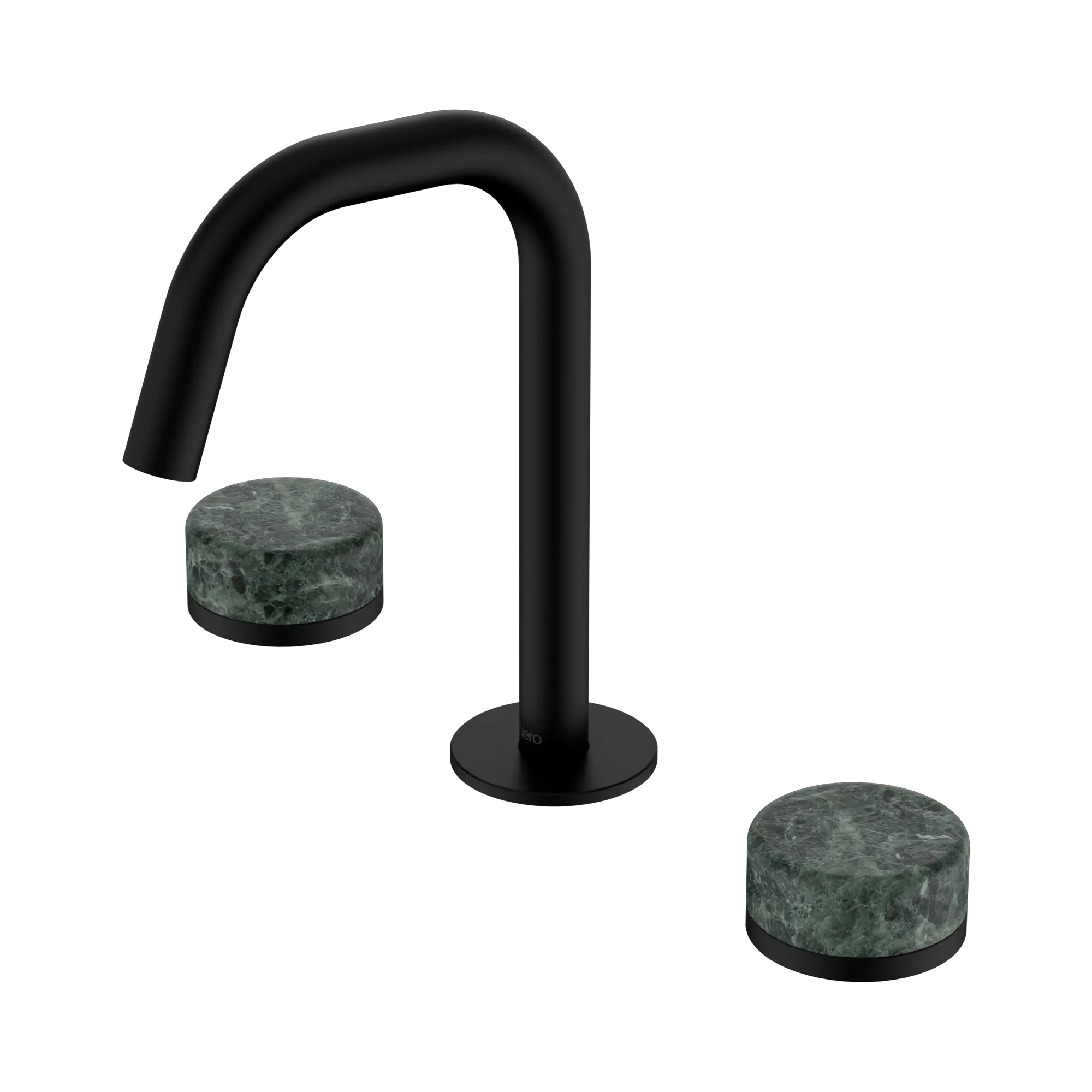 24 D024 MB Serenity Basin Set Edge Spout With Verde Alpi Handle Matte Black image 1