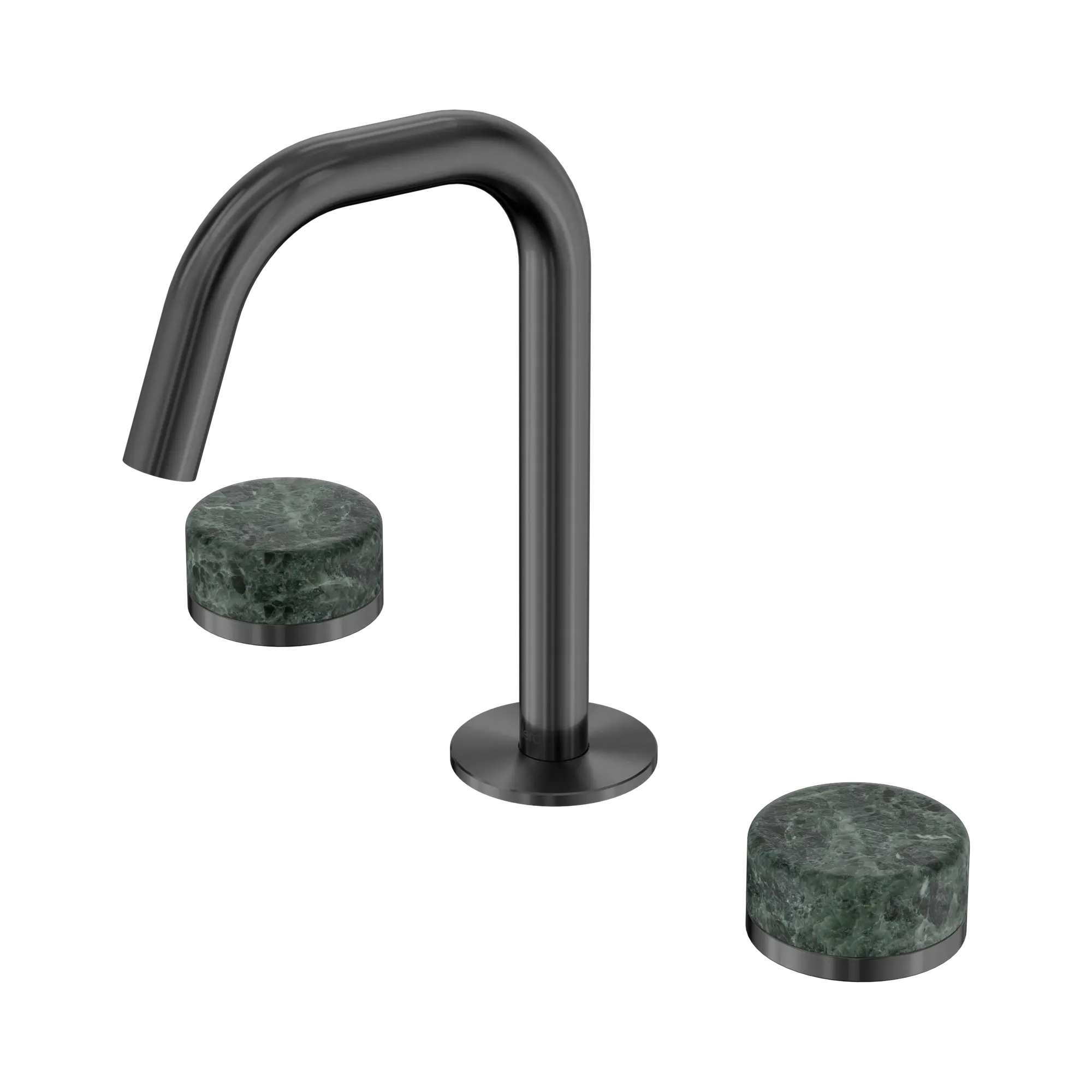 24 D024 GM Serenity Basin Set Edge Spout With Verde Alpi Handle Gun Metal image 1