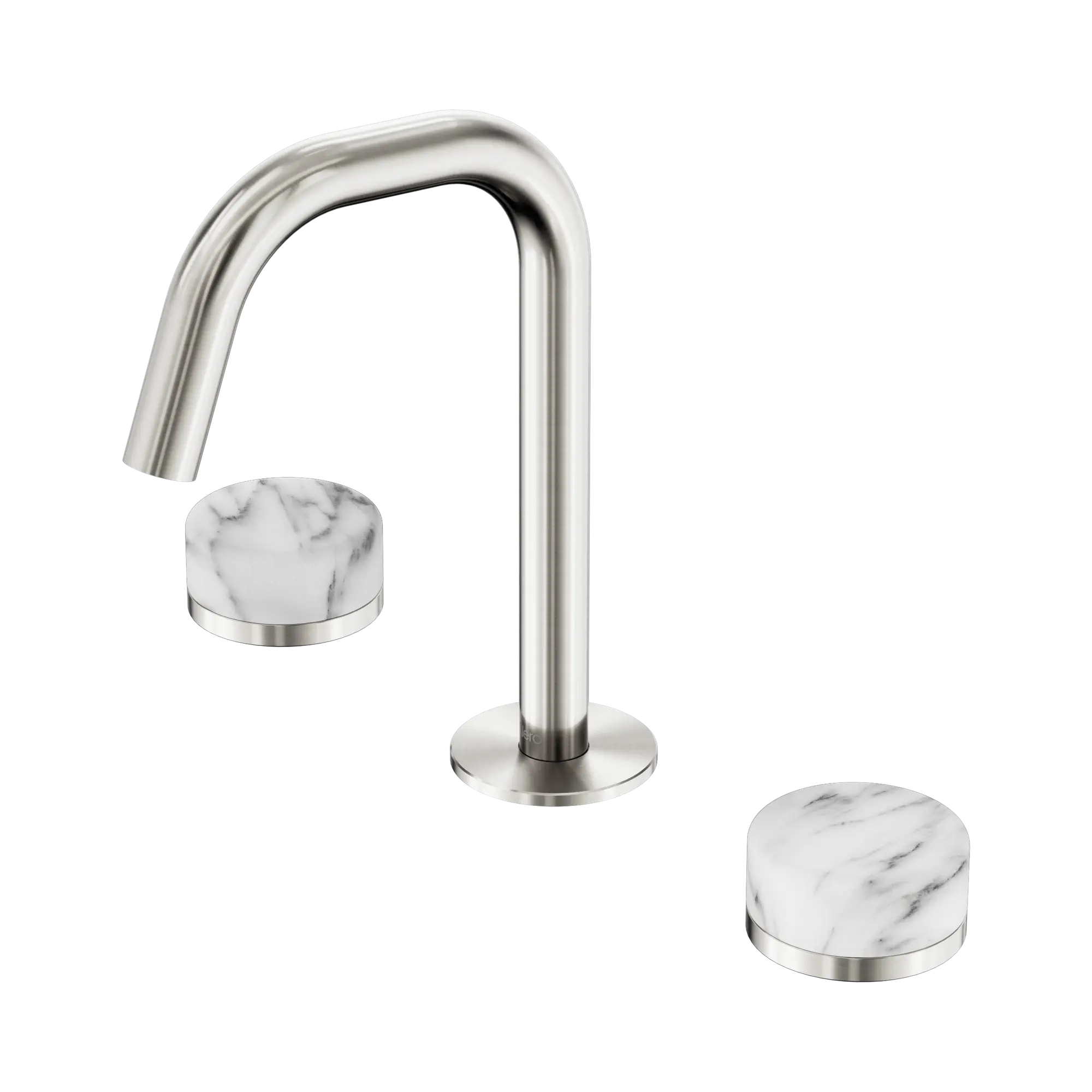 24 D026 BN Serenity Basin Set Edge Spout With Arabescato Corchia Handle Brushed Nickel image 1