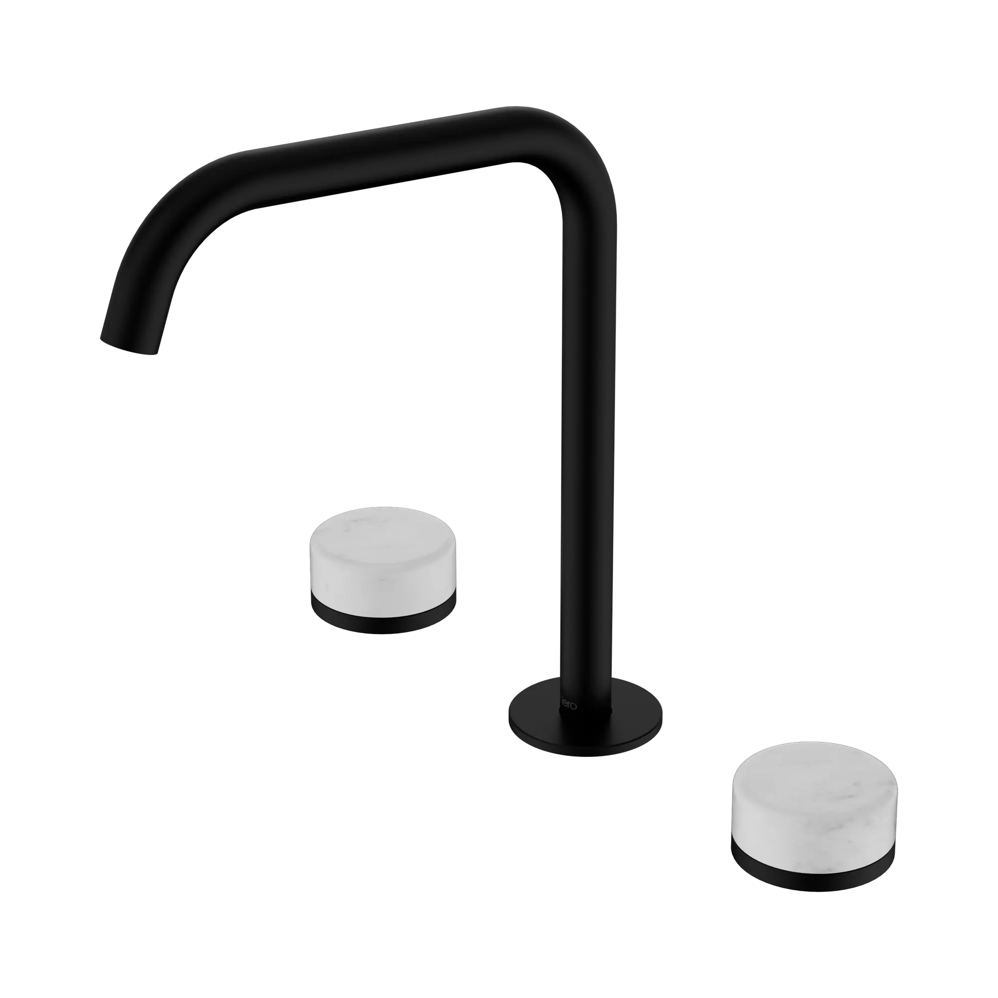 24 D029 MB Serenity Bath Kitchen Set Edge Spout With Carrara Handle Matte Black image 1