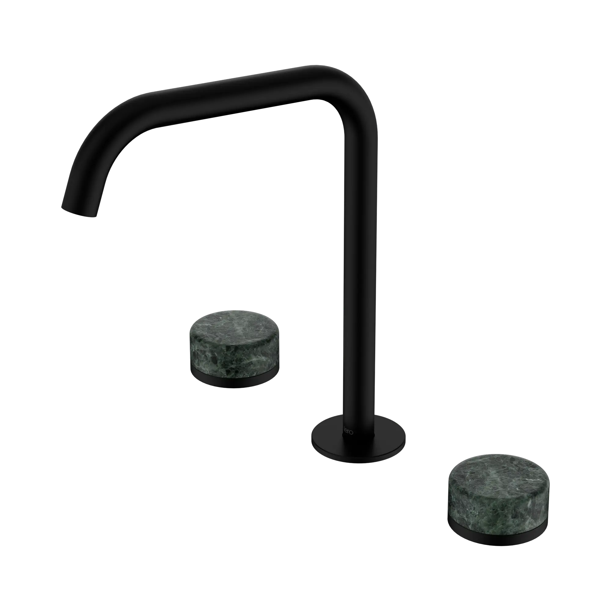 24 D030 MB Serenity Bath Kitchen Set Edge Spout With Verde Alpi Handle Matte Black image 1