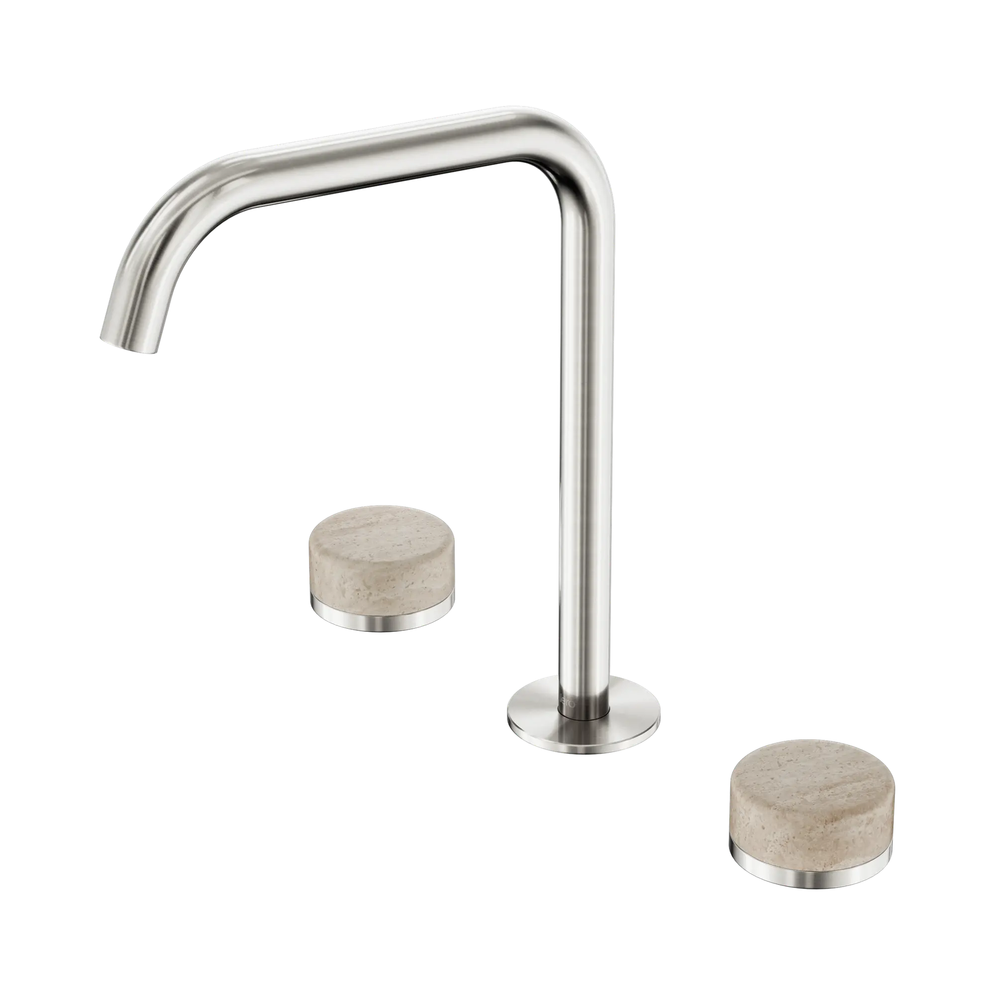 24 D031 BN Serenity Bath Kitchen Set Edge Spout With Rome Travertine Handle Brushed Nickel image 1