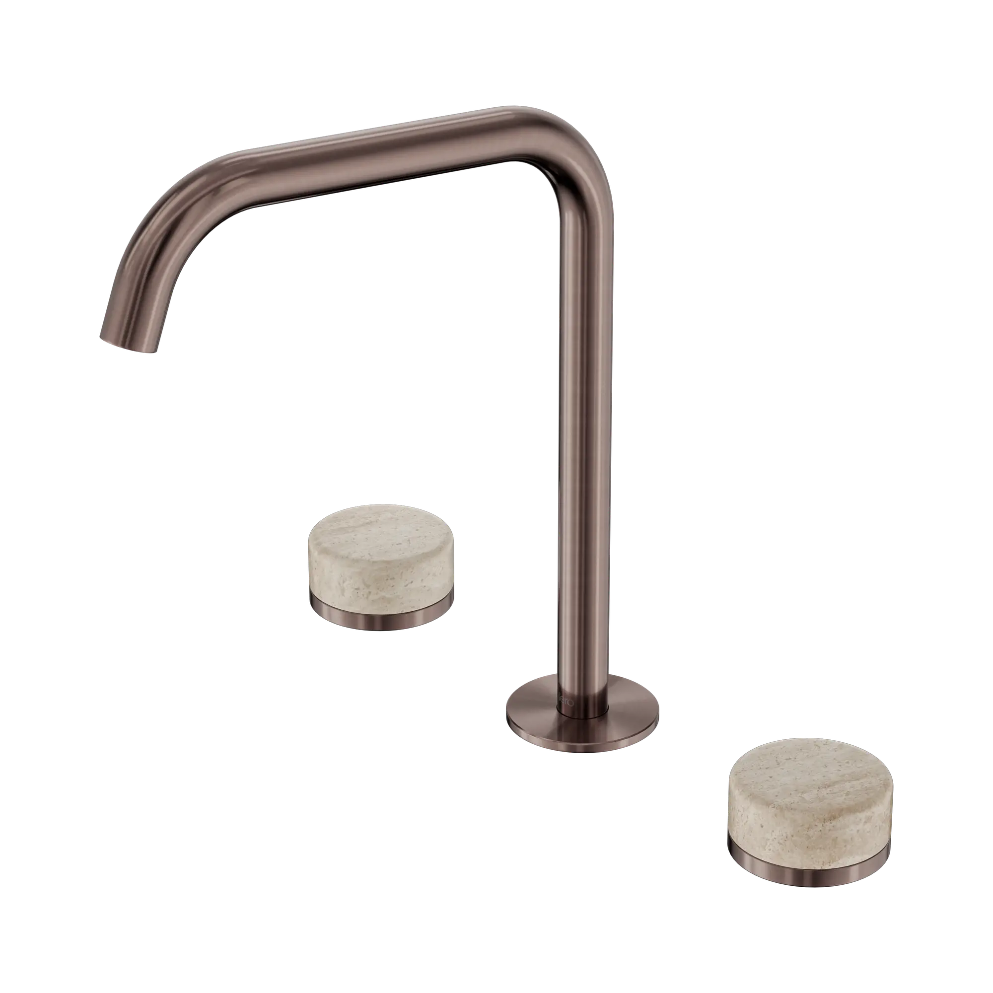 24 D031 BZ Serenity Bath Kitchen Set Edge Spout With Rome Travertine Handle Brushed Bronze image 1