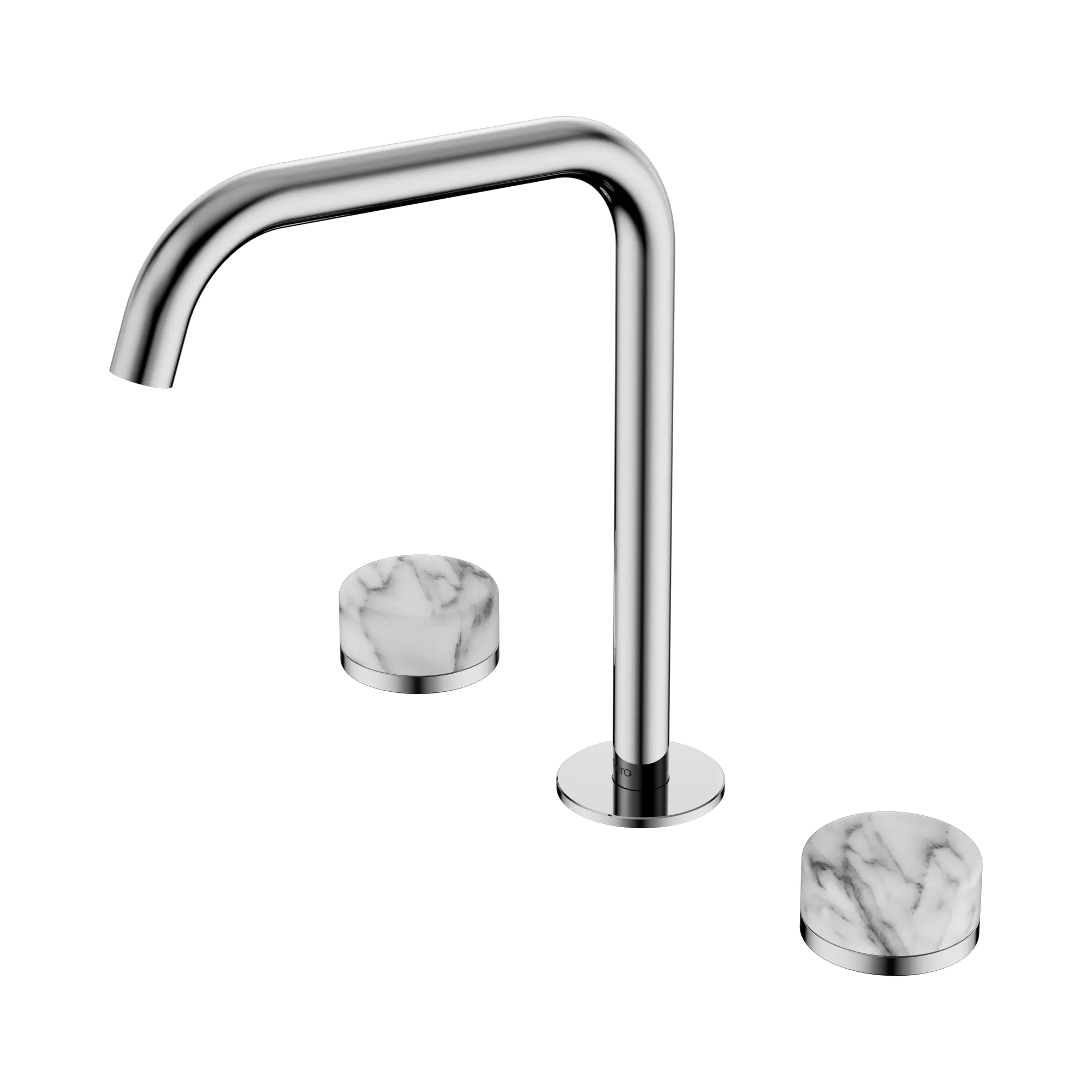 24 D032 CH Serenity Bath Kitchen Set Edge Spout With Arabescato Corchia Handle Chrome image 1