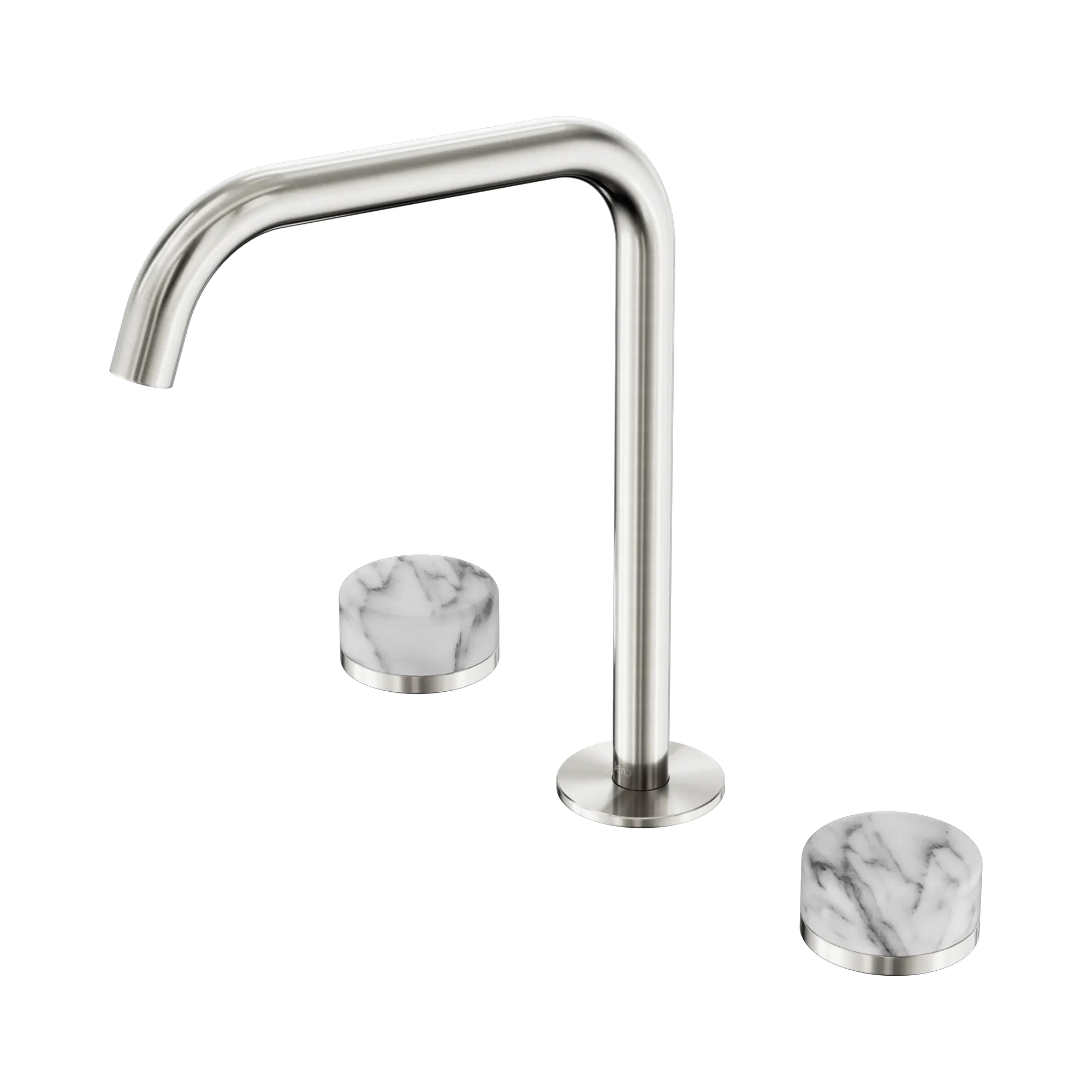 24 D032 BN Serenity Bath Kitchen Set Edge Spout With Arabescato Corchia Handle Brushed Nickel image 1