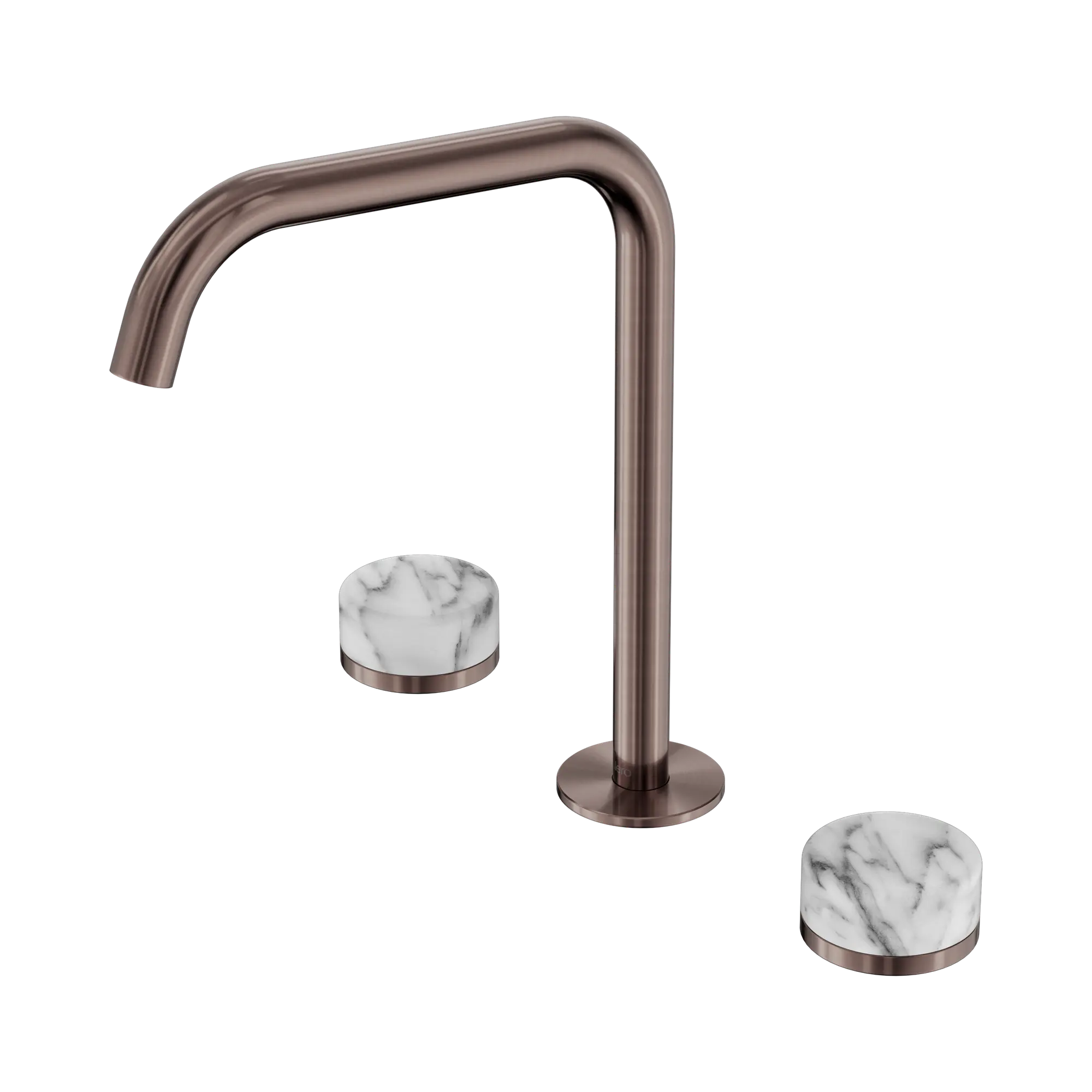 24 D032 BZ Serenity Bath Kitchen Set Edge Spout With Arabescato Corchia Handle Brushed Bronze image 1